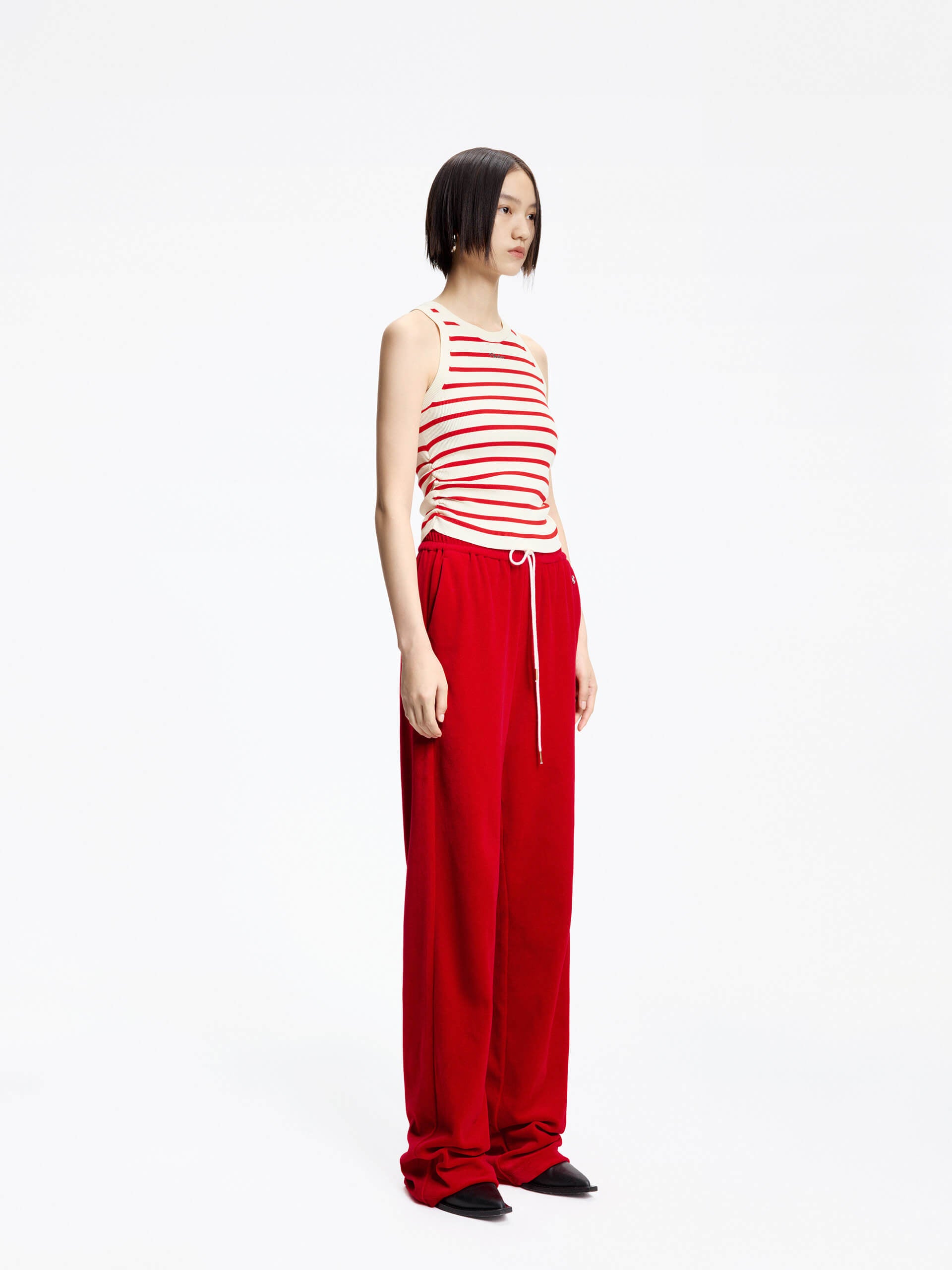 Stylish Contrast Pleated Knitted Top for Women - Trendy Casual & Office Wear - Perfect for Layering in Fall & Winter