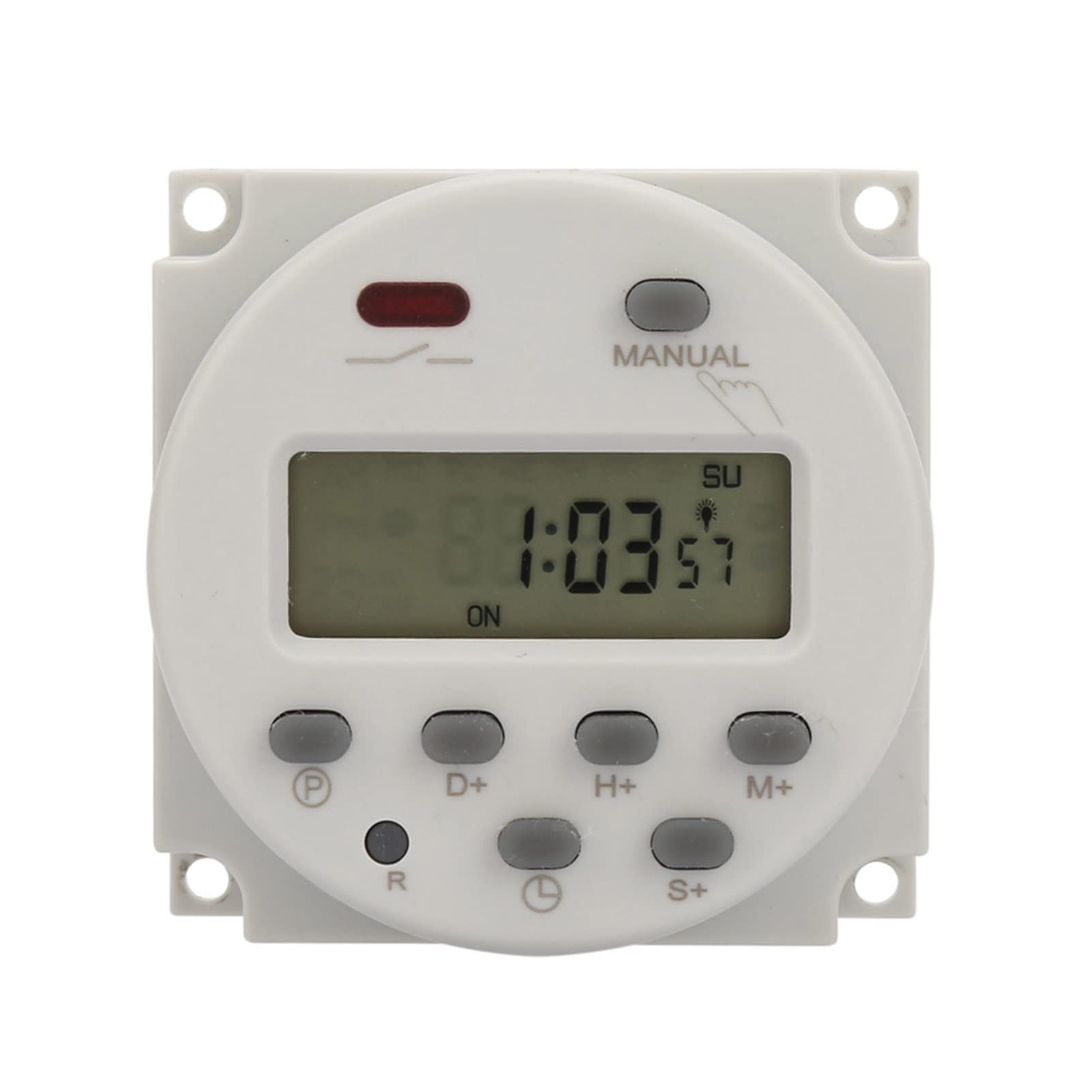 Programmable Digital Timer Switch - 1 Second to 168 Hours, 5V/12V/24V/110V/220V Multi-Voltage, Wall/Panel Mount Automatic Time Control Device for Home Automation, Lighting, Aquariums & Appliances (110V AC Version)