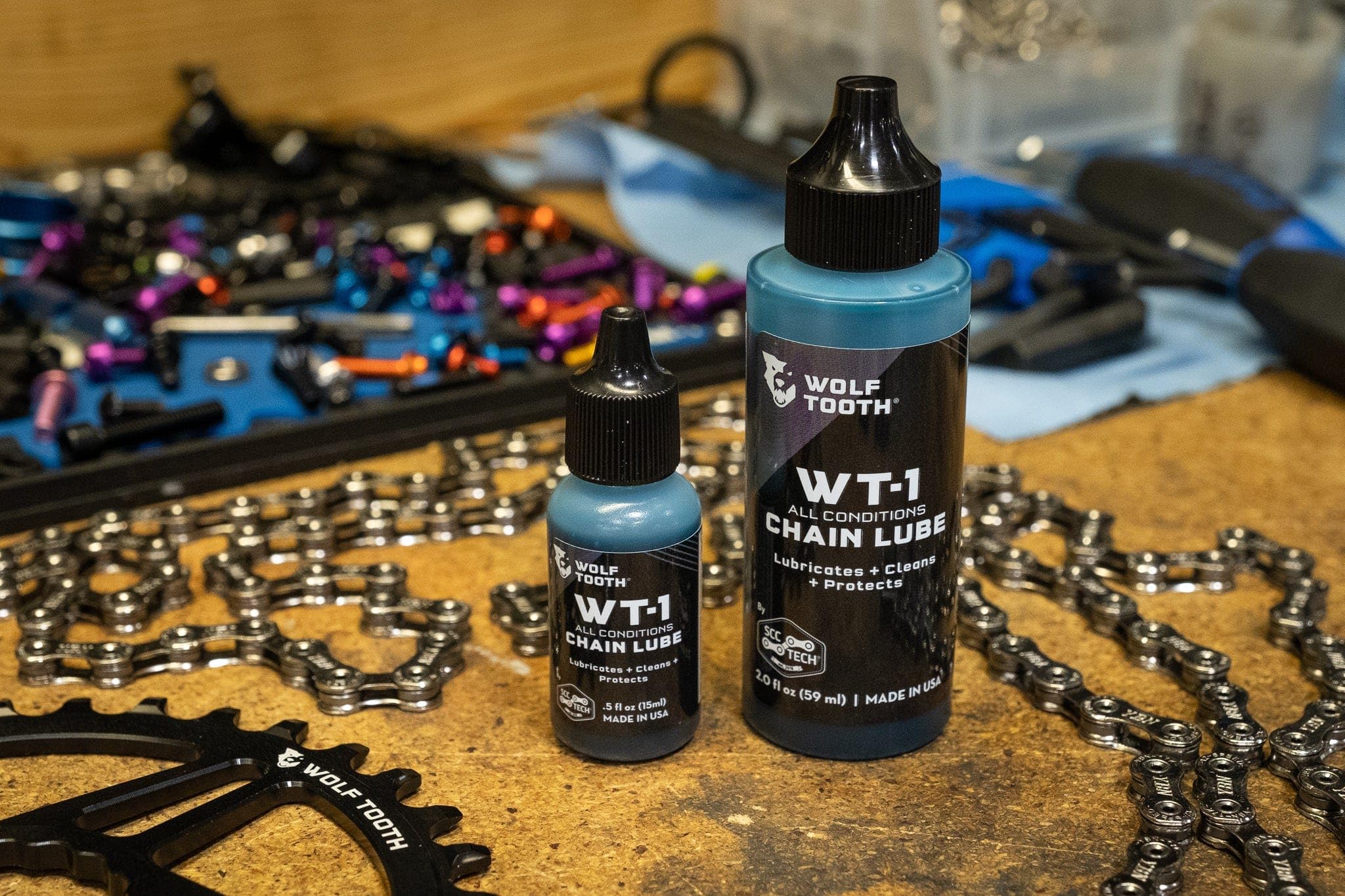 Wolf Tooth Components WT-1 Drivetrain Treatment - 2oz Lubricant for Bikes, Chains & Gears - All Weather Protection (12-Pack Case) - Ideal for Mountain Biking, Road Cycling & Commuting