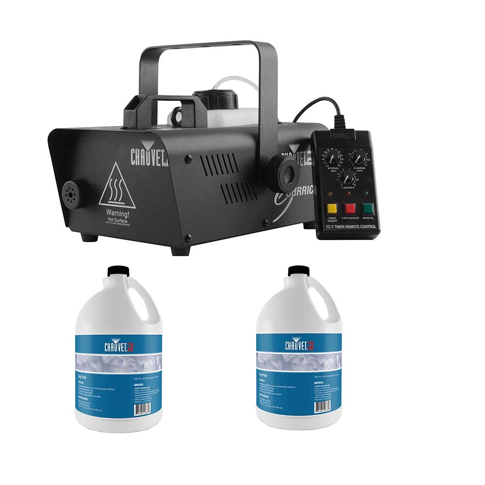 Chauvet DJ Hurricane Fog Machine & Smoke Machine with 1 Gallon Fog Fluid (2-Pack) - Perfect for DJ Parties, Halloween Events, and Stage Performances