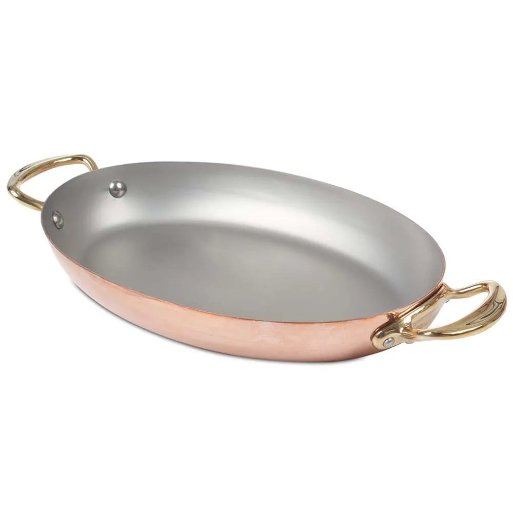 Premium Mauviel Copper Oval Au Gratin Dish – 2.5 Qt French Oven for Baking, Roasting & Serving – Perfect for Casseroles, Gratins & Elegant Dinner Presentations