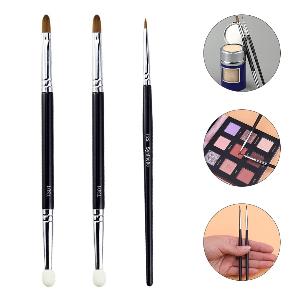 Flat Eyeliner & Eyebrow Brush Set - Concealer & Blending Tool for Flawless Makeup