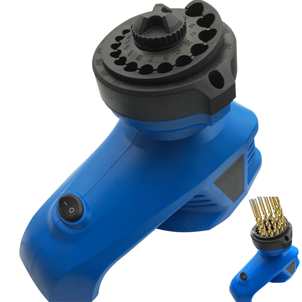 Power Drill Bit Sharpener for Twist Bits 3-12mm - High-Speed Steel, Masonry, Carbide, Cobalt & Tin-Coated Bits - Electric Grinding Machine for DIY, Woodworking & Metalworking Projects