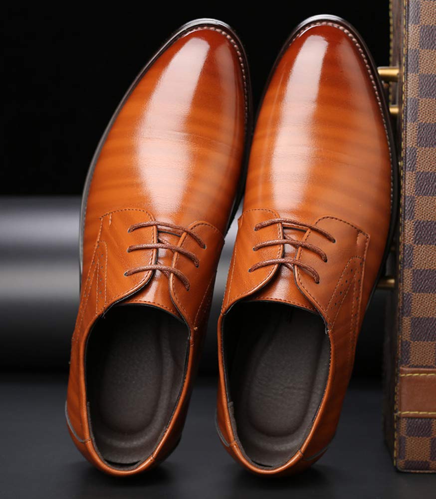 Santimon Men's Oxford Shoes - Classic Formal Business Dress Shoes with Pointed Toe & Lace Up Design | Perfect for Office, Weddings & Professional Events