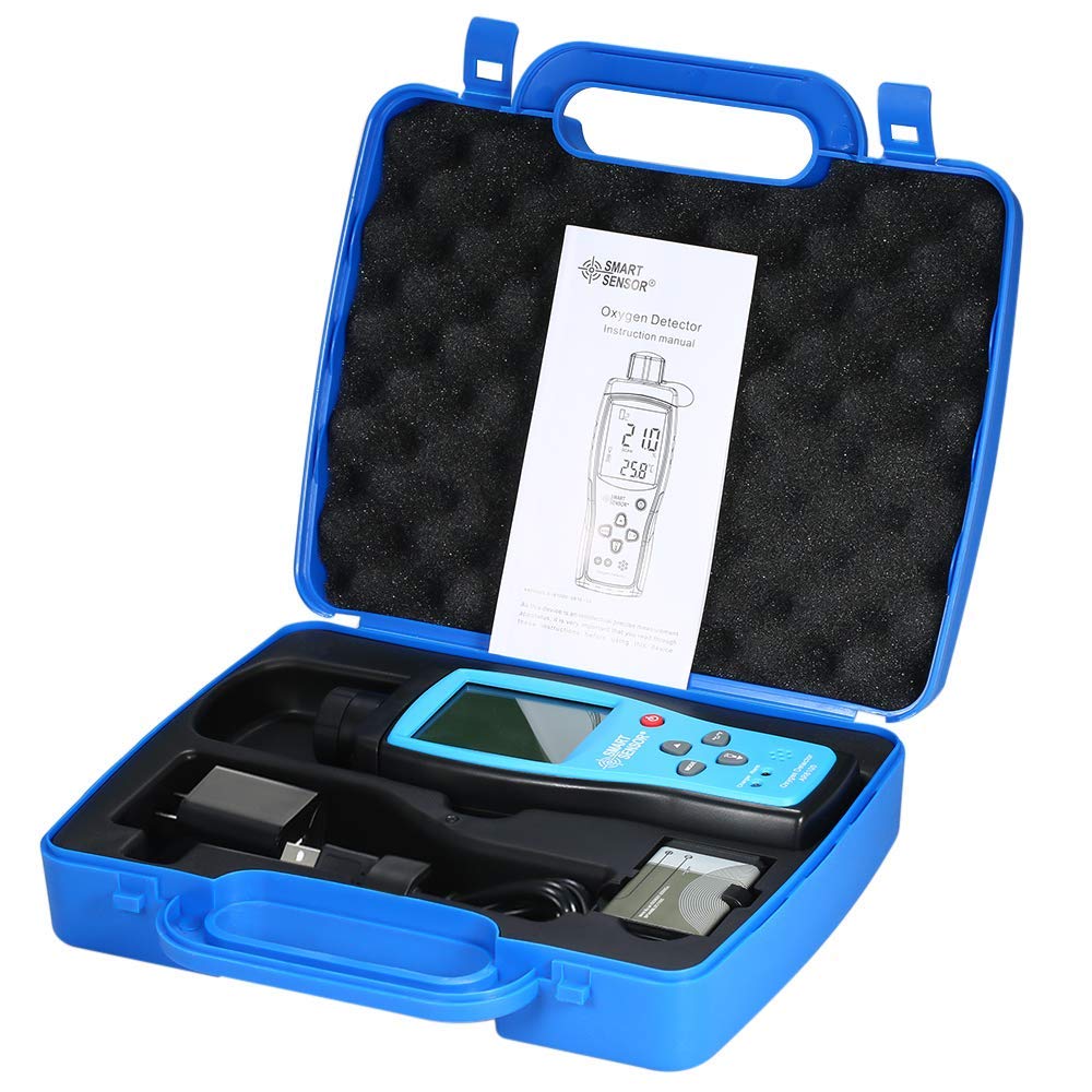 Konnon Portable Oxygen Meter - Handheld O2 Analyzer with Temperature Sensor | Air Quality Monitor for Home, Travel & Outdoor Activities | Accurate Oxygen Level Detector for Health & Safety