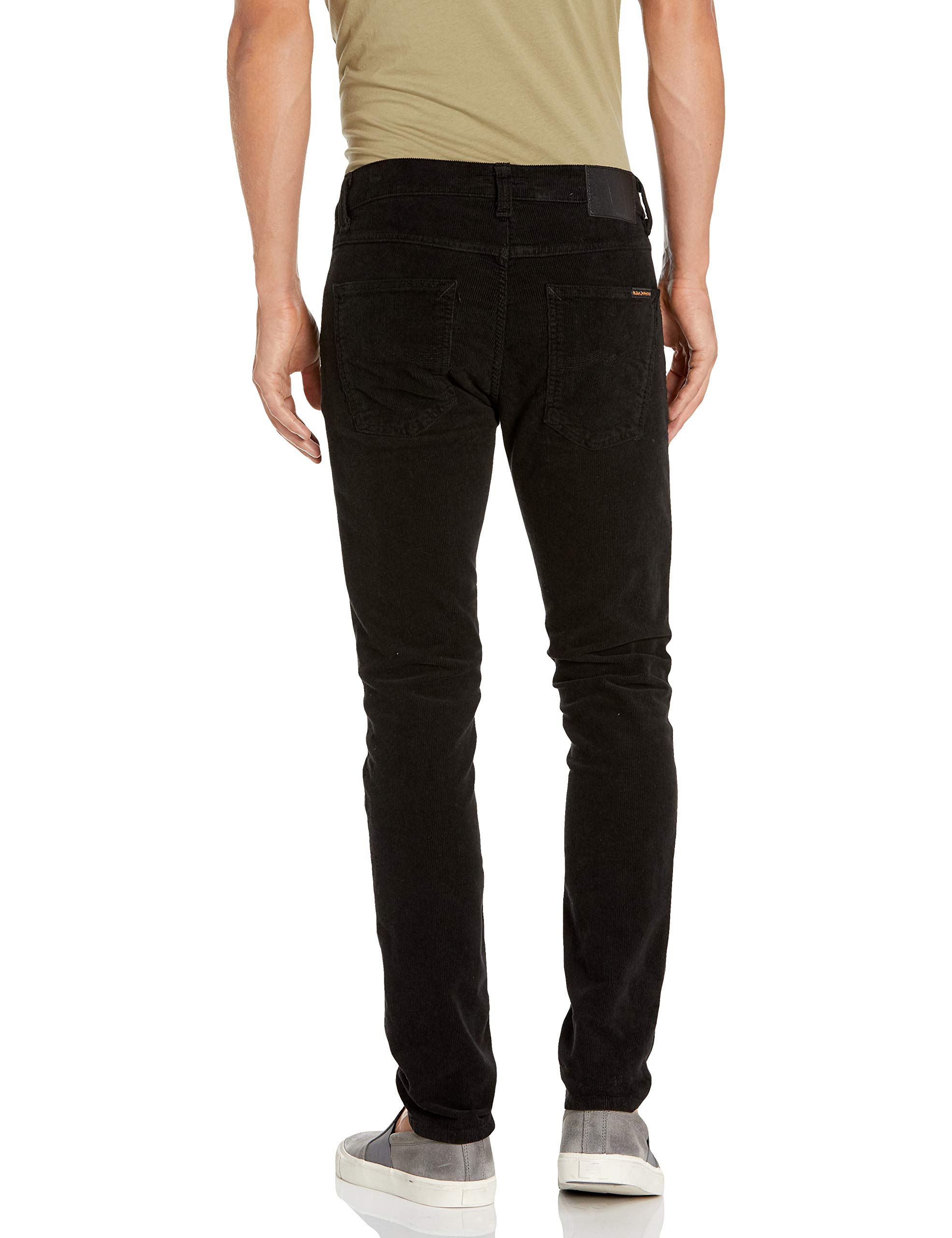 Nudie Jeans Lean Dean Black Corduroy Pants for Men - Slim Fit Stretch Denim Jeans | Perfect for Casual Wear & Night Out