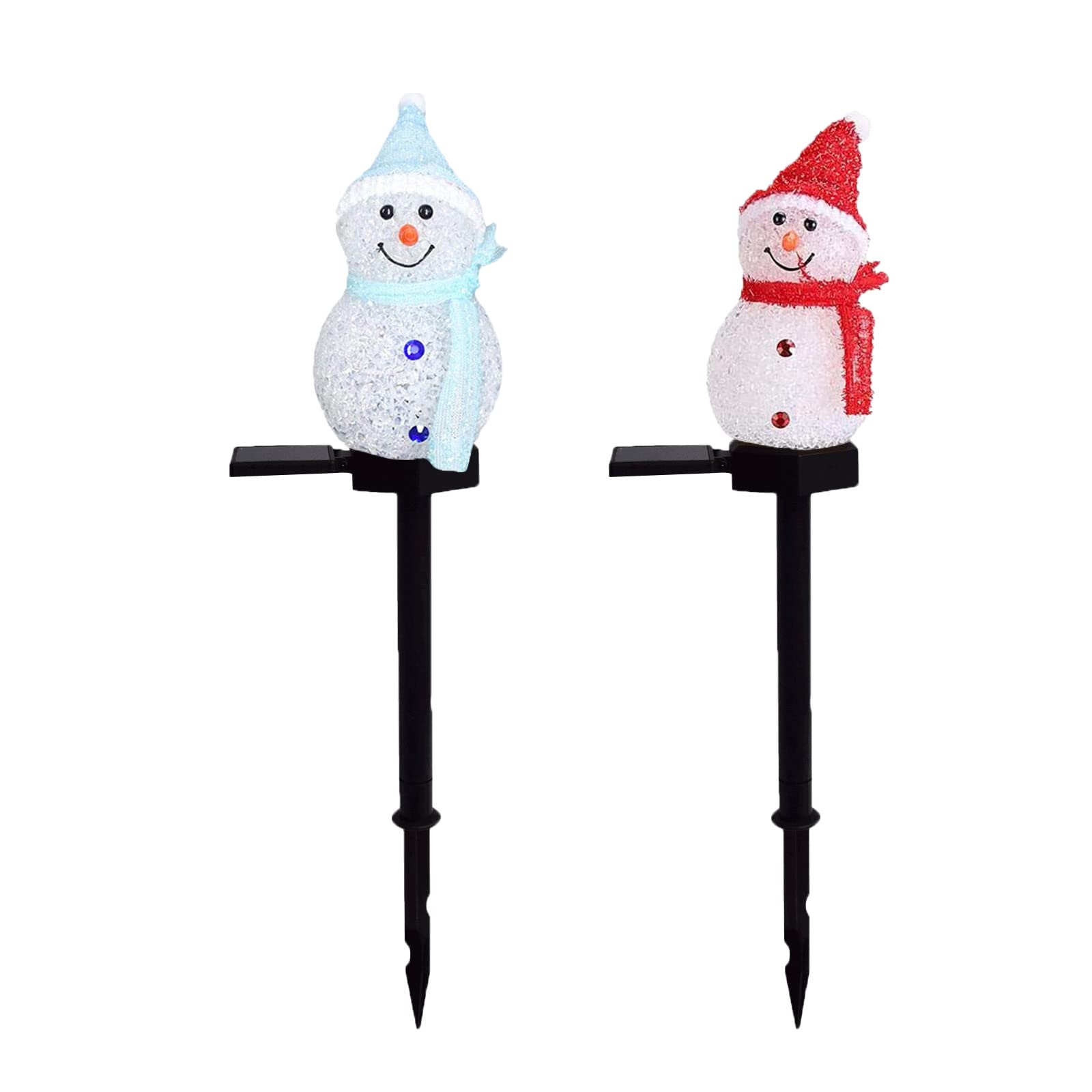 Waterproof LED Snowman Christmas Lights for Garden & Lawn - Outdoor Holiday Decorations with Oversized Plastic Ornaments (Perfect for Yard, Pathway, and Porch Decor)
