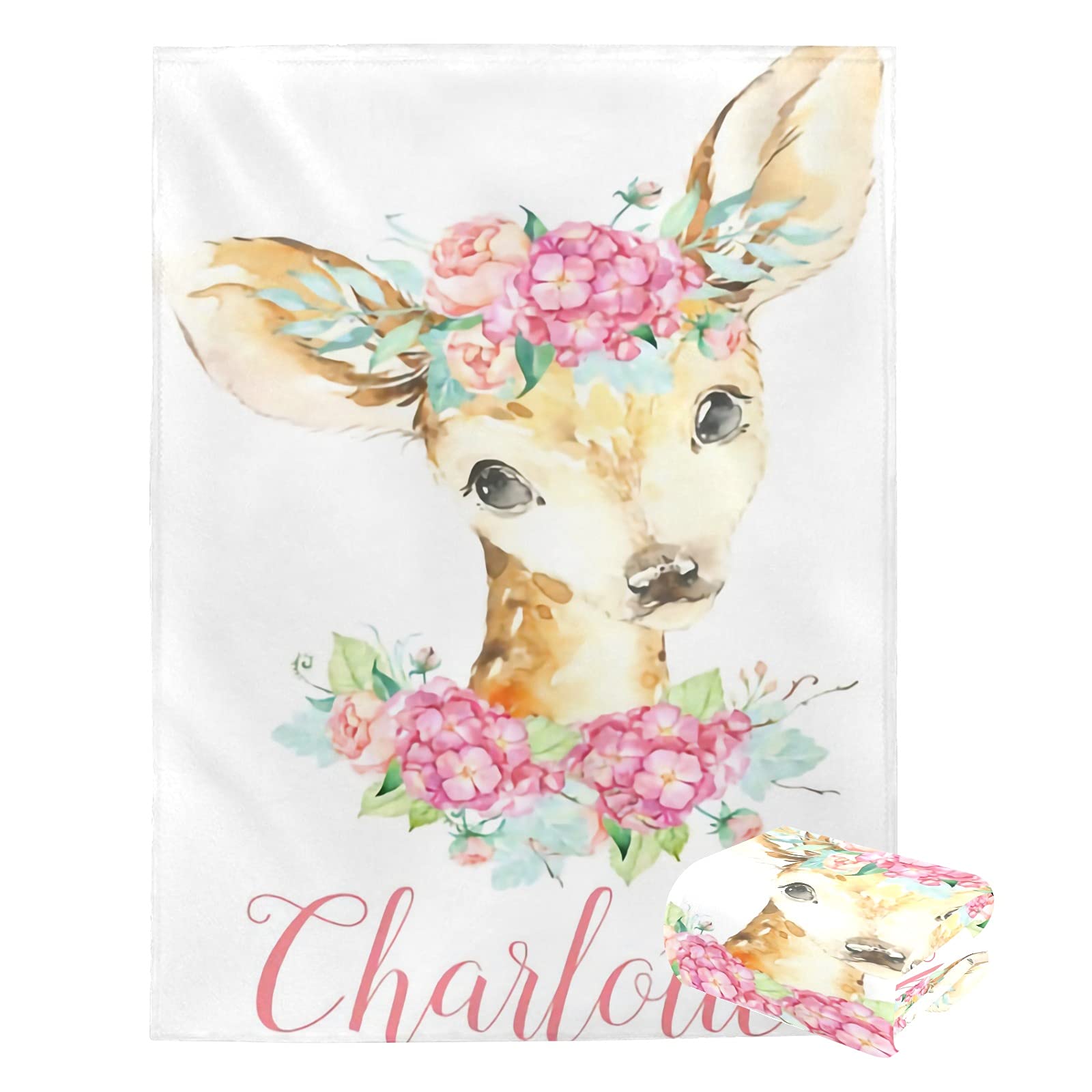 Personalized Baby Blanket with Name & Animals - Custom Soft Blanket for Newborn Boys & Girls - Neutral Nursery Decor Gift - Perfect for Cuddling, Swaddling & Nursery Styling