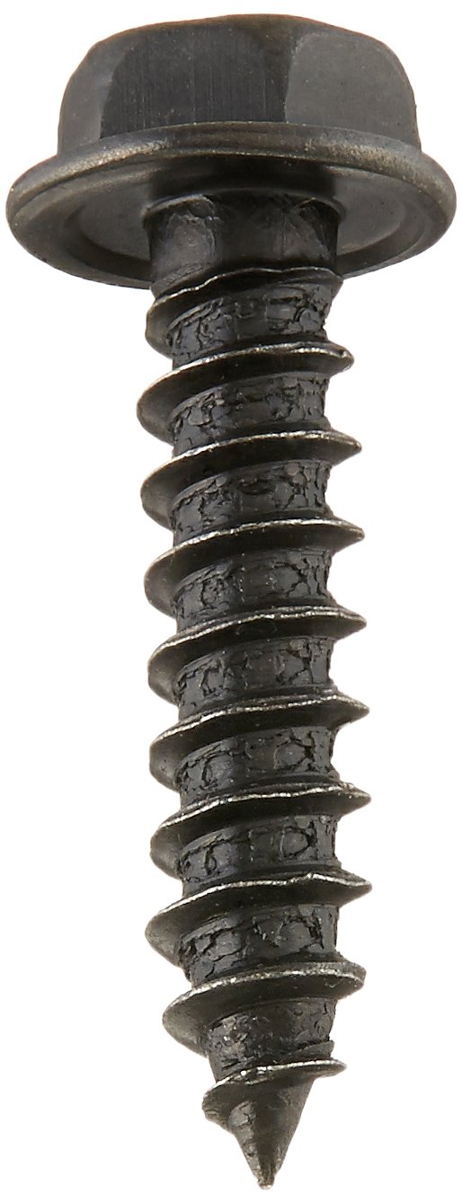 Small Parts 0812AWB Black Oxide Steel Sheet Metal Screws, Hex Washer Head, Hex Drive, Type A, #8-15 Thread, 3/4