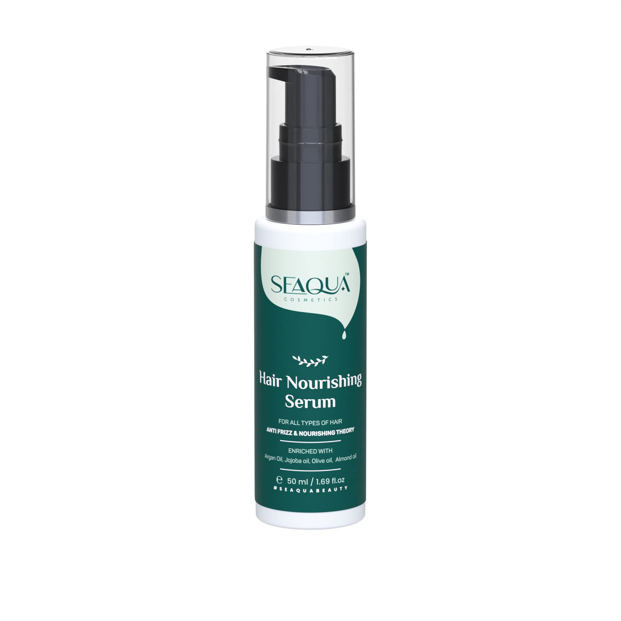 SEAQUA Hair Nourishing Serum - Sulfate & Paraben Free Hair Growth Treatment for All Hair Types (50ml) | Repair Damaged Hair & Boost Shine - Perfect for Daily Use & Styling