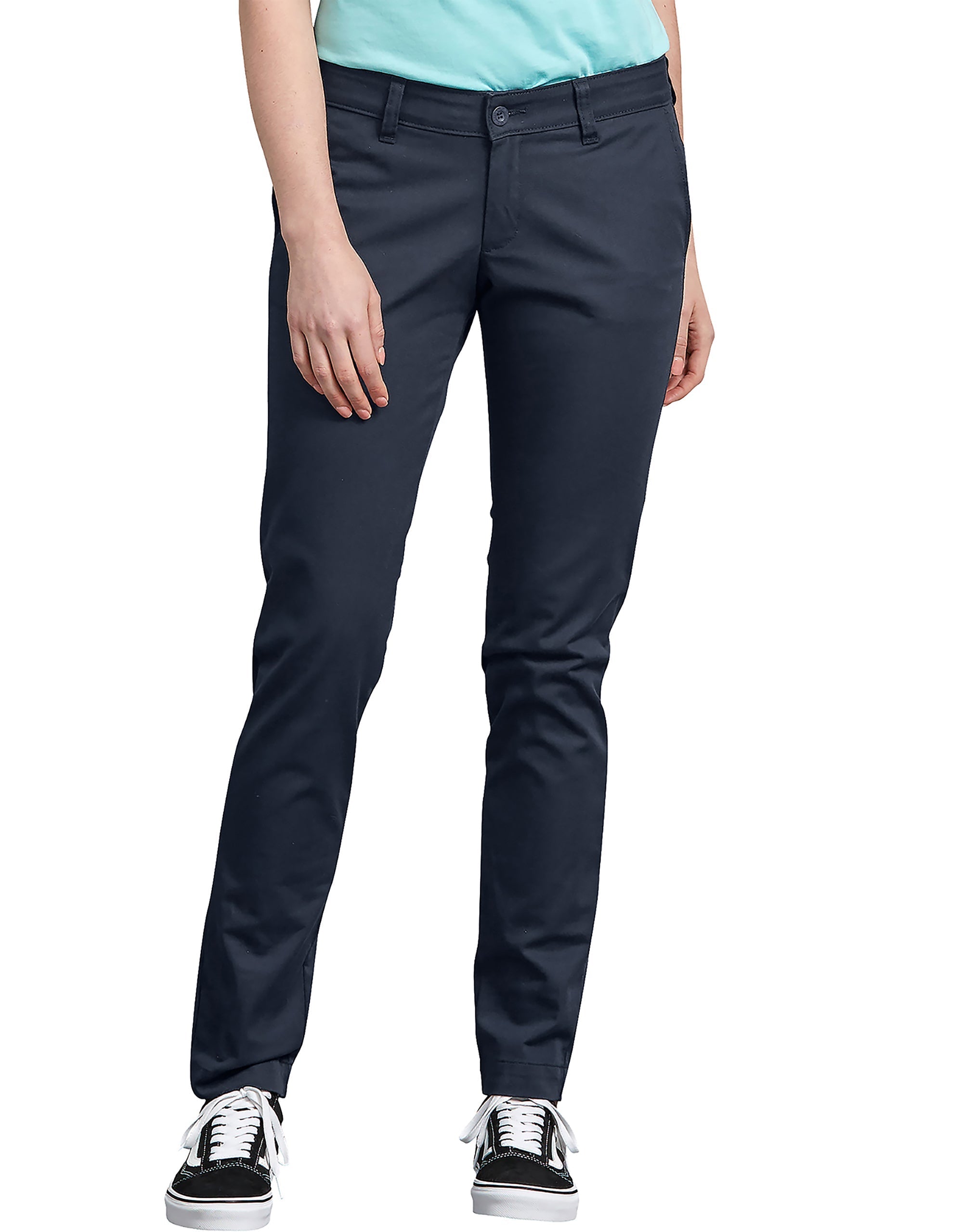 Dickies Women's Skinny Fit Stretch Twill Pants - Comfortable Work Pants for Women, High Waisted Slim Fit Office Trousers with Stretch for All-Day Wear - Perfect for Business Casual, Workwear & Professional Outfits