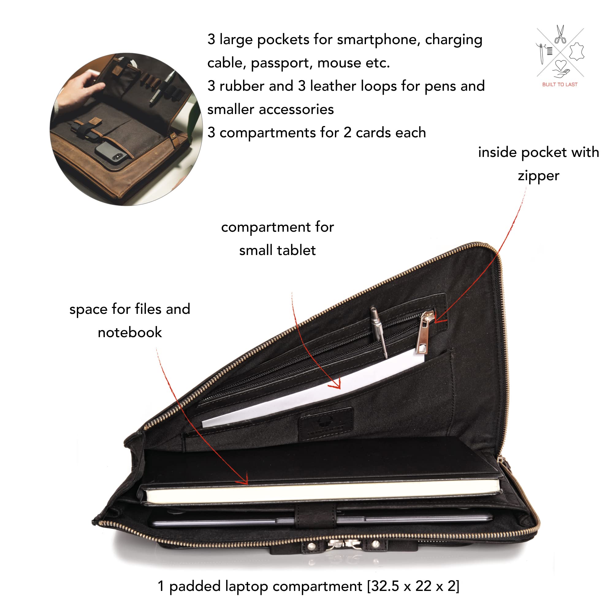 DONBOLSO Laptop Sleeve - Protective Notebook Case for 13-15 Inch Laptops - Waterproof & Scratch-Resistant - Minimalist Design - Perfect for Work, School & Travel