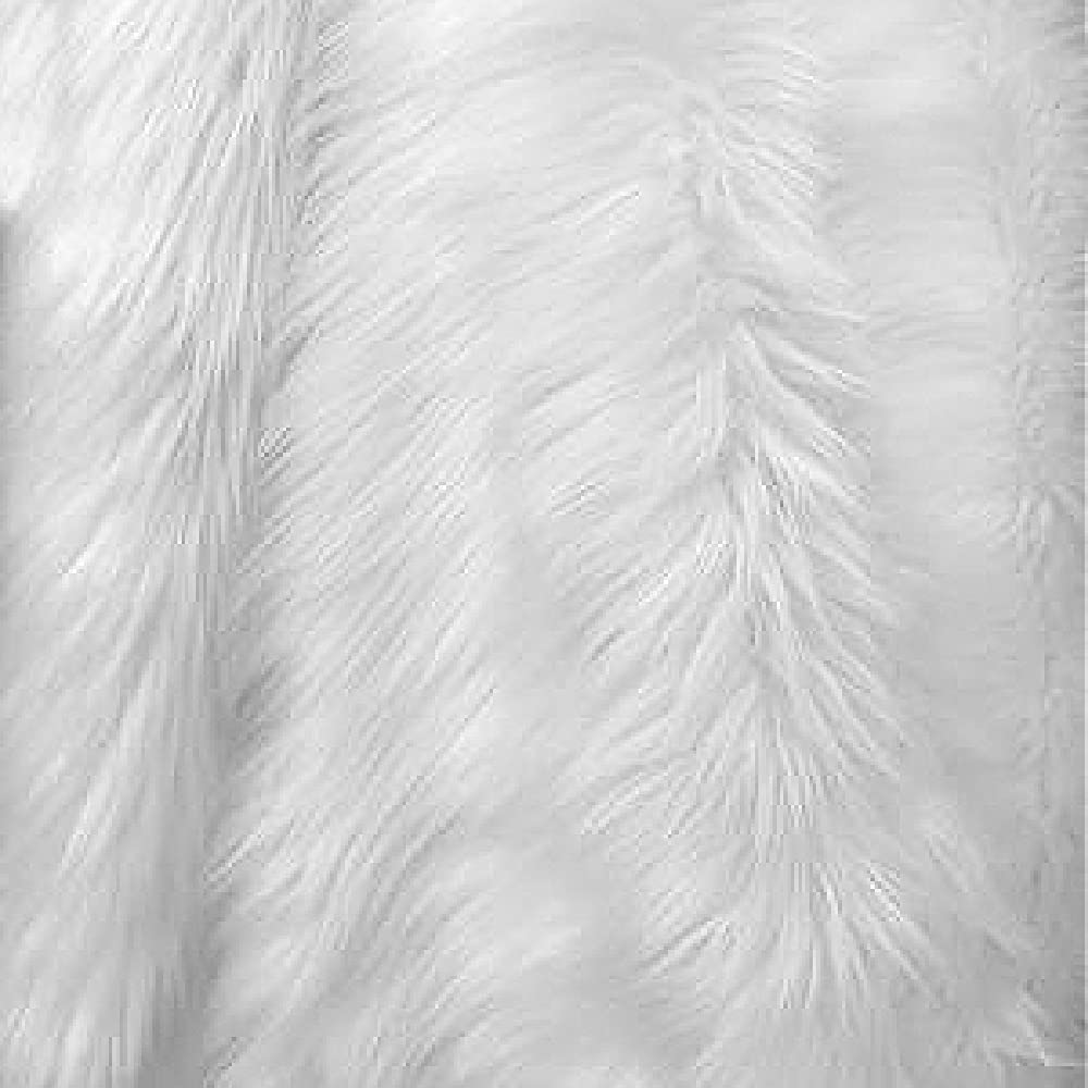 White Faux Fur Round Shag Accent Rug - 36