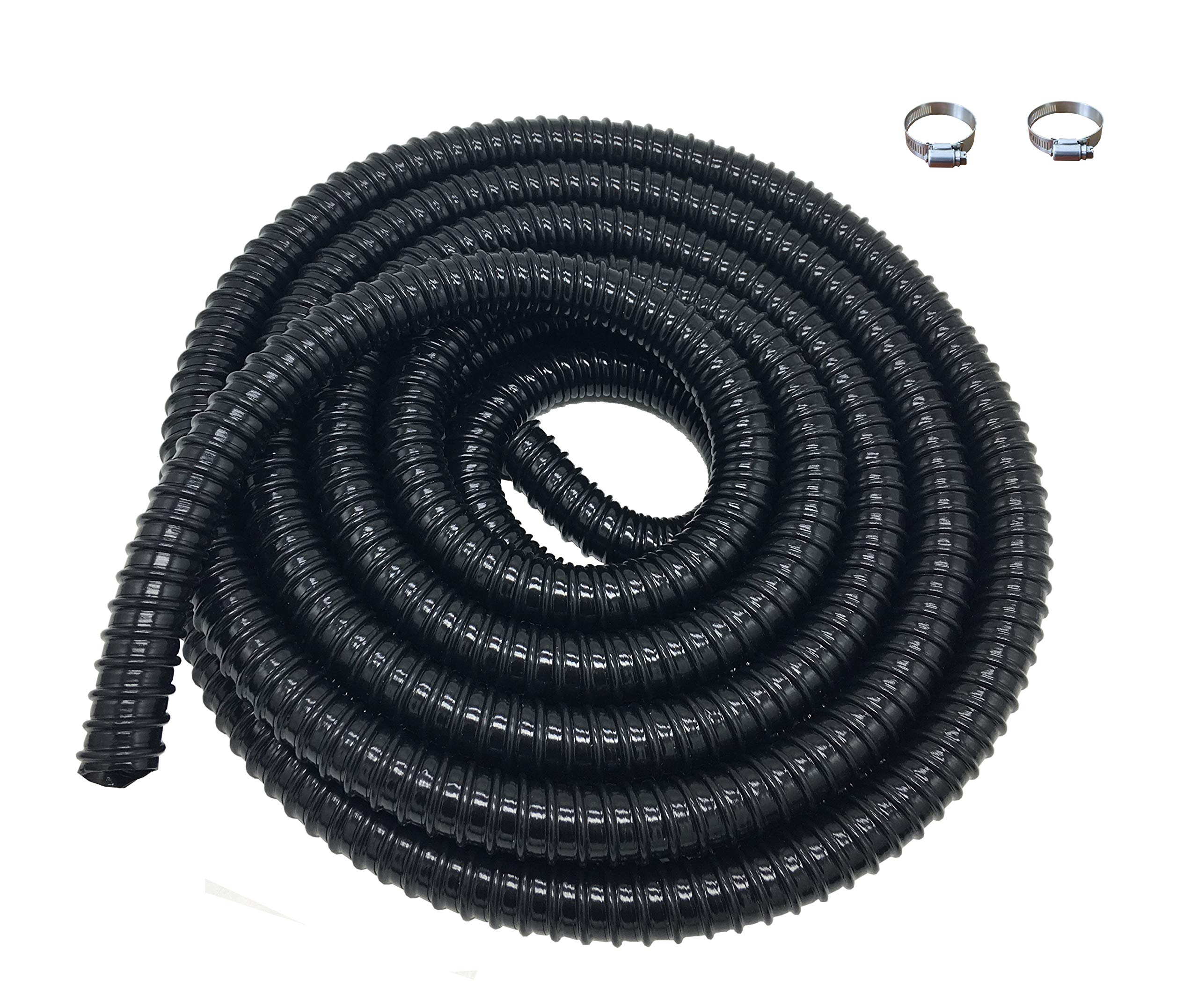 3/4 Inch ID Black PVC Corrugated Pond Tubing - 20 Feet Flexible Aquarium Hose for Waterfalls, Ponds & Fountains | Durable Water Feature Tubing for Outdoor Landscaping & Fish Tank Setup