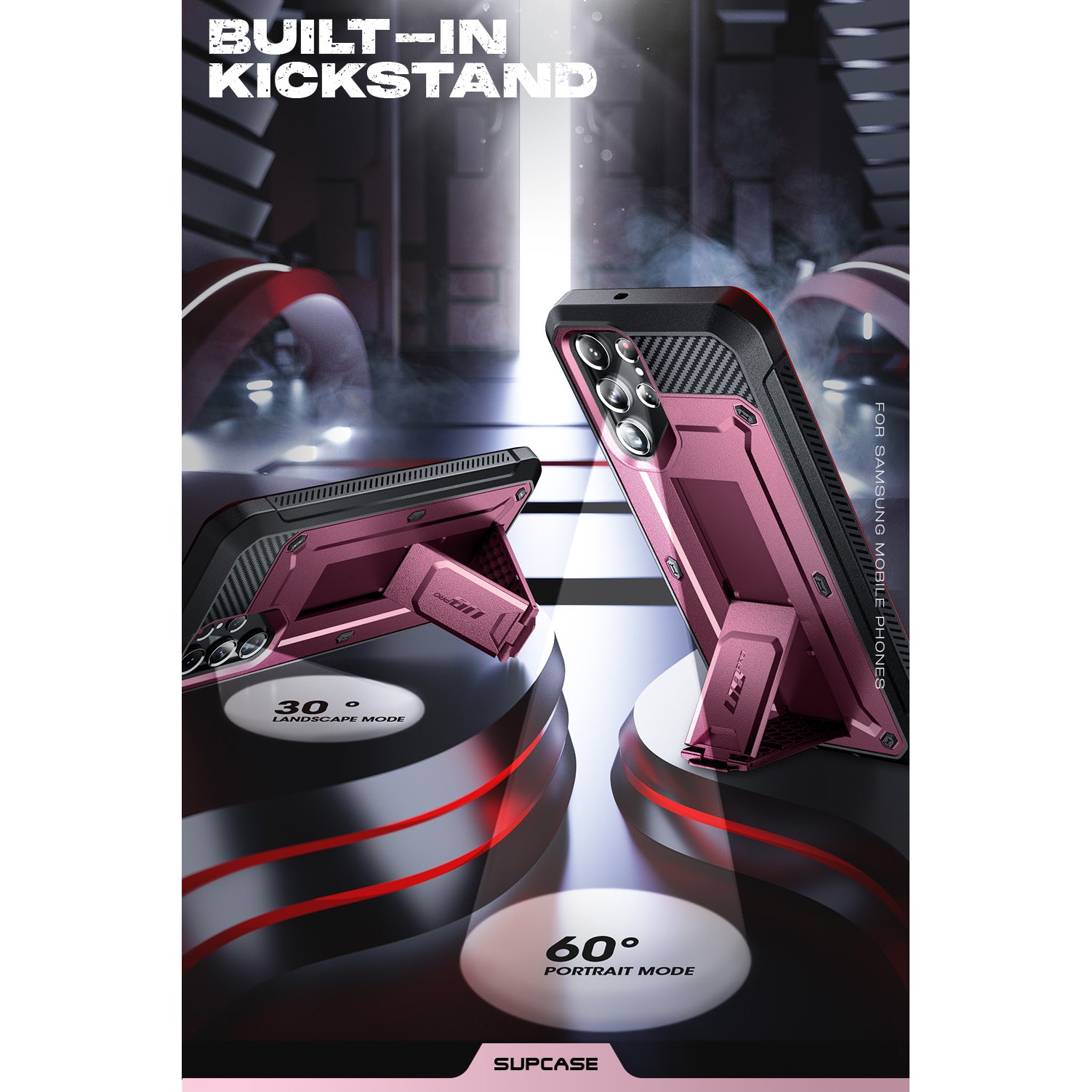 Samsung Galaxy S22 Ultra Unicorn Beetle PRO Case - Heavy Duty Rugged Protection, Burgundy Red | Shockproof, Drop Proof Cover for Outdoor, Work & Travel