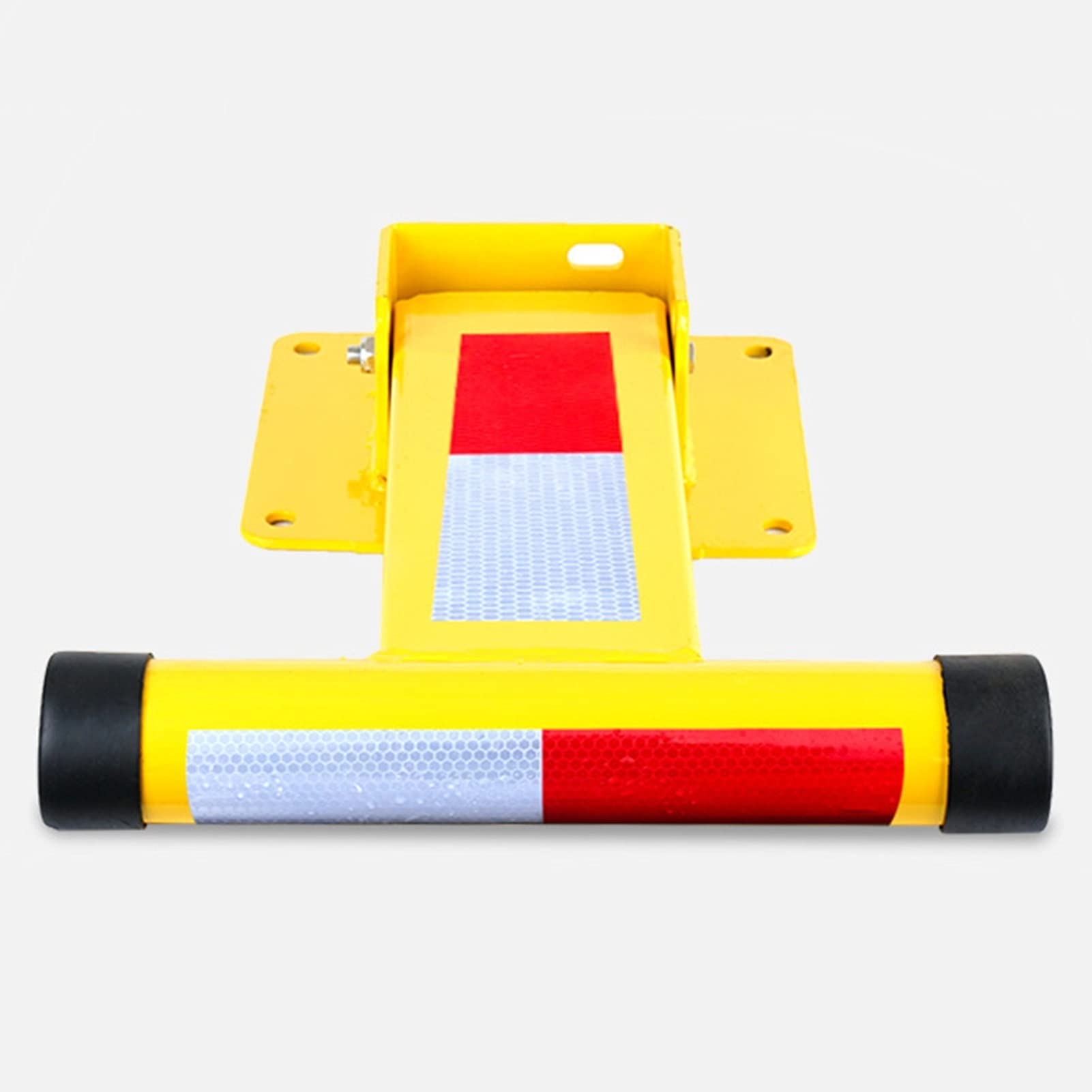 Foldable Parking Barrier 37.7cm - Heavy Duty Steel Manual Parking Blocker with Lock & Screws - Anti-Theft Security Pole for Driveway, Garage & Parking Lot Safety
