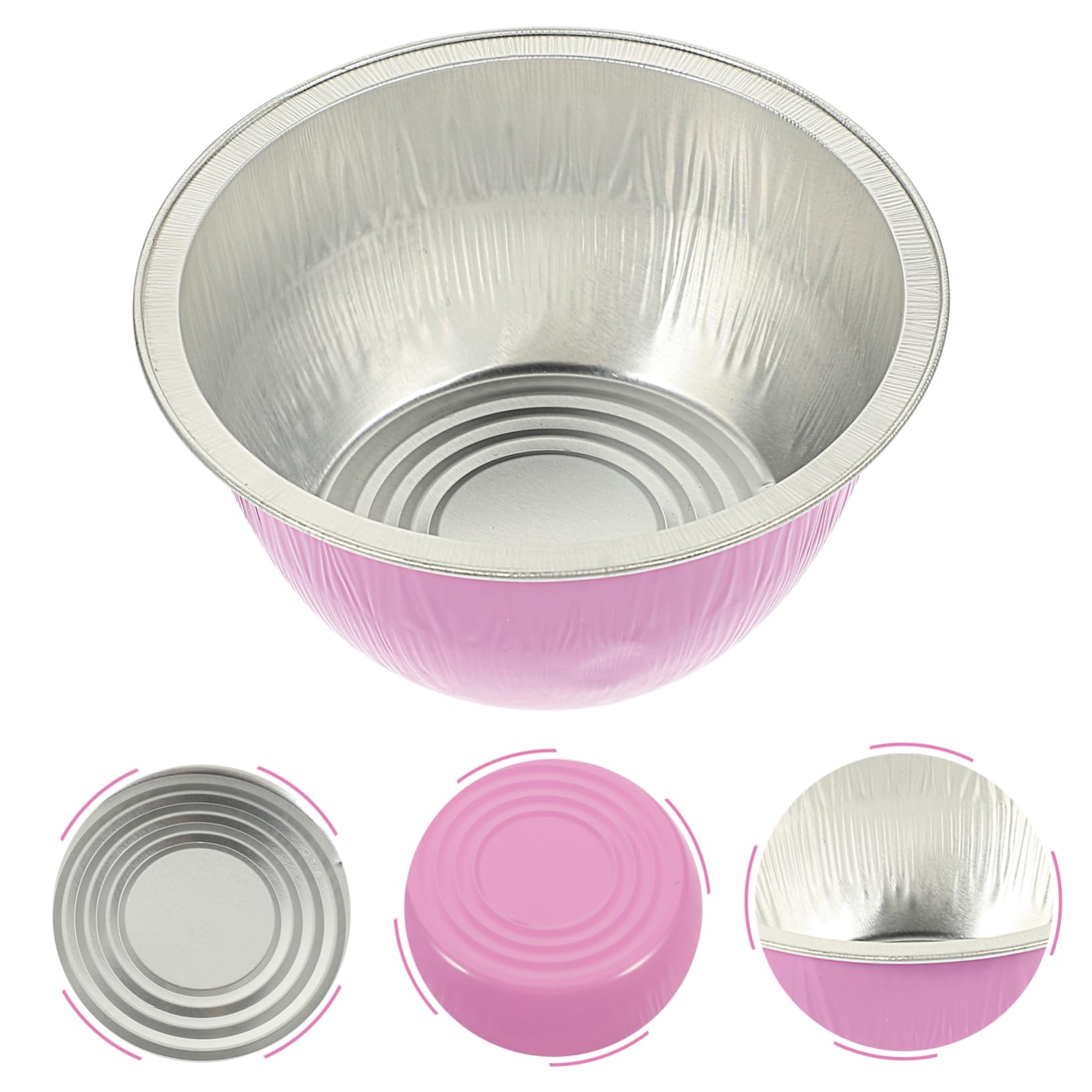 DOITOOL 20-Pack Non-Stick Wax Melting Bowls - Mini Heater Safe, Chocolate & Wax Melting Pots for DIY Candles, Cupcake Liners - Pink Aluminum Foil for Home Spa, Crafting & Baking (20 Pcs)
