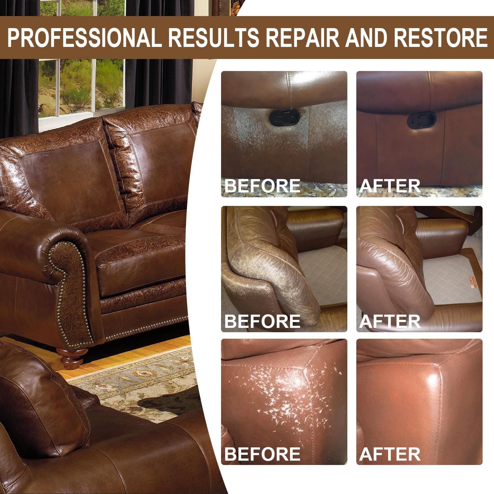 DIY Leather & Vinyl Repair Kit - Easy Fix for Car Seats, Shoes, Couches, Bags | Small Hole Patching | Brown Color | Perfect for Home, Auto & Furniture Repair