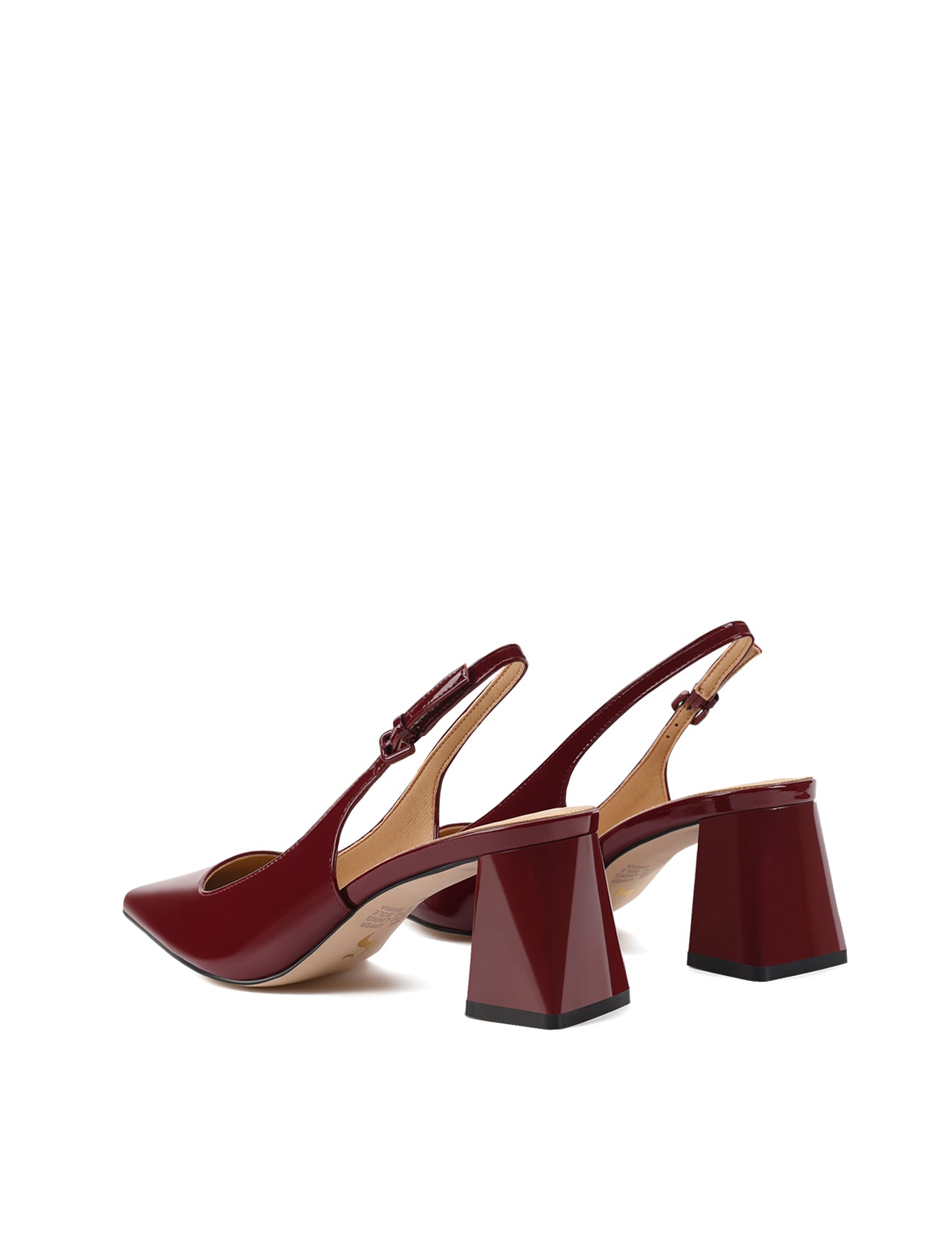 Yarra Pointed Toe Slingback Heels - Red Wine Patent Leather Pumps for Women | Elegant Dress Shoes for Work, Party & Special Occasions