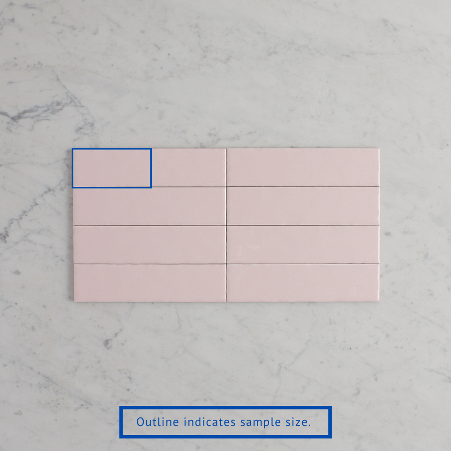 Newport Gloss Mini Subway Baby Pink Ceramic Tile - Perfect for Kitchen Backsplash, Bathroom Walls & DIY Home Decor Projects