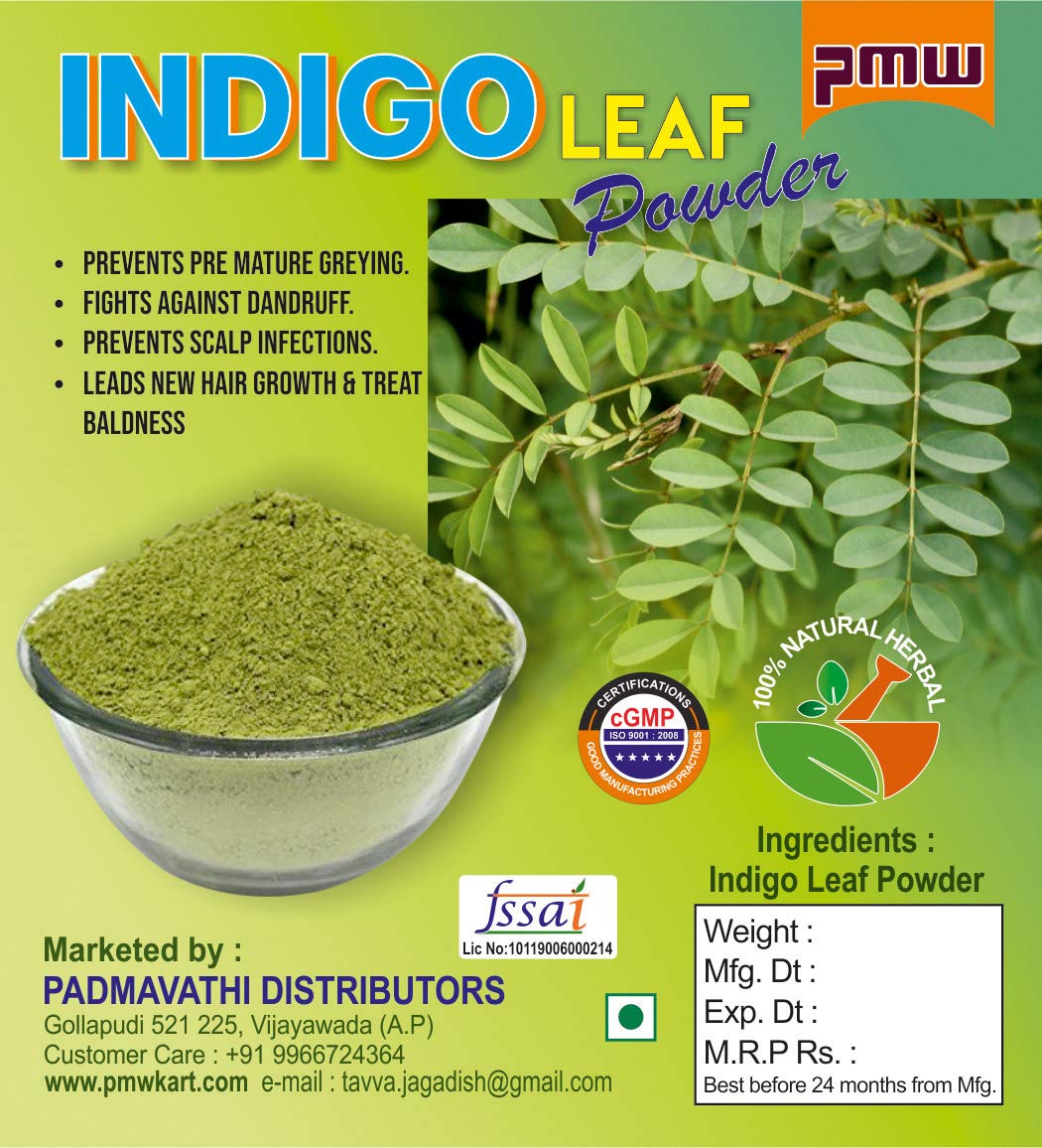 Organic Indigo Leaf Powder (Neeli Aaku/Avuri/Neelayamari) - 100g Jar Pack for Natural Hair Dye, Herbal Remedies & Ayurvedic Skincare