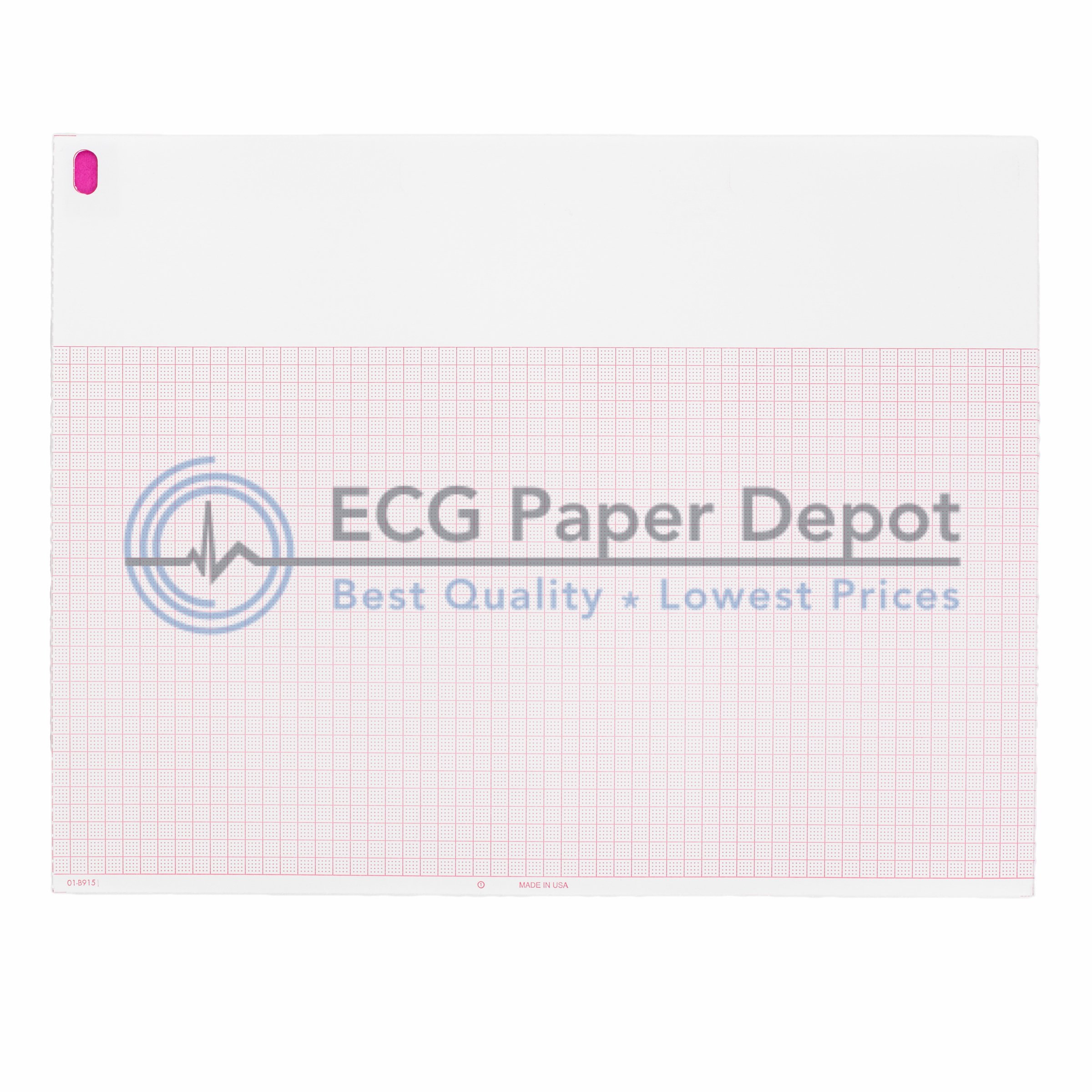 007868 Generic ECG Paper 10 Pack, Z-Fold, Red Grid, 8.50