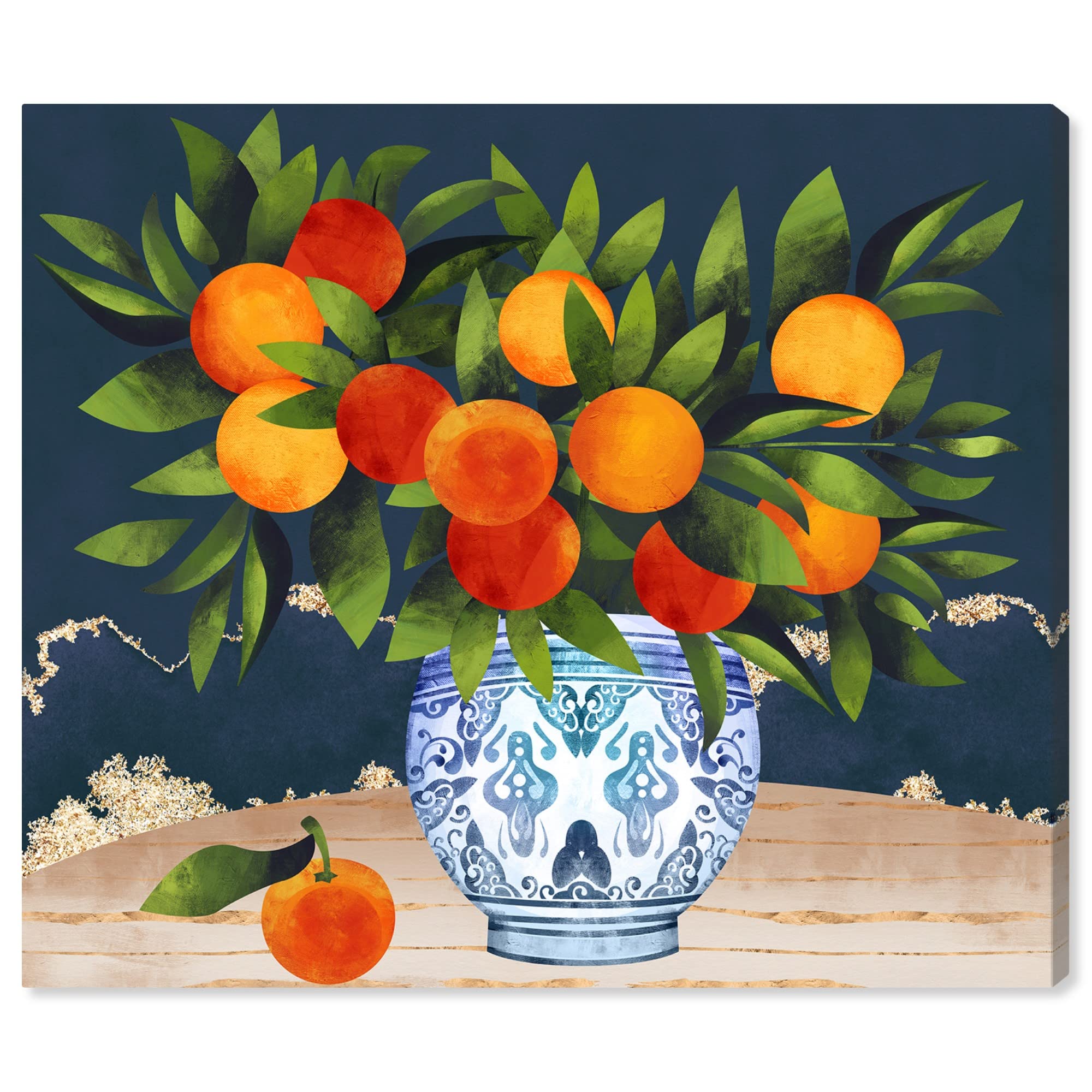 Oliver Gal Artist Co. 'Fruits and Porcelain' Food & Cuisine Wall Art Canvas Prints - Elegant Kitchen Decor for Dining Room & Restaurant Wall Decor