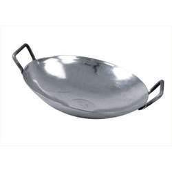 Premium Stainless Steel Commercial Kadai Wok with Handle - 9L Capacity, 5mm Thick - Ideal for Restaurant Cooking, Catering & Large Batch Meal Prep