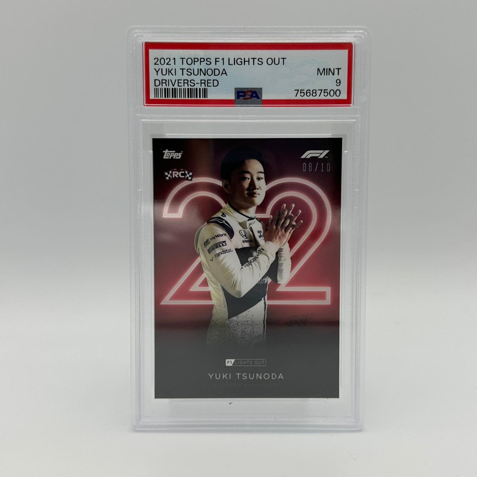 PSA 9 2008/10 Yuki Tsunoda Formula 1 Driver Red Parallel Trading Card - Perfect for F1 Collectors, Racing Fans, and Sports Memorabilia Enthusiasts