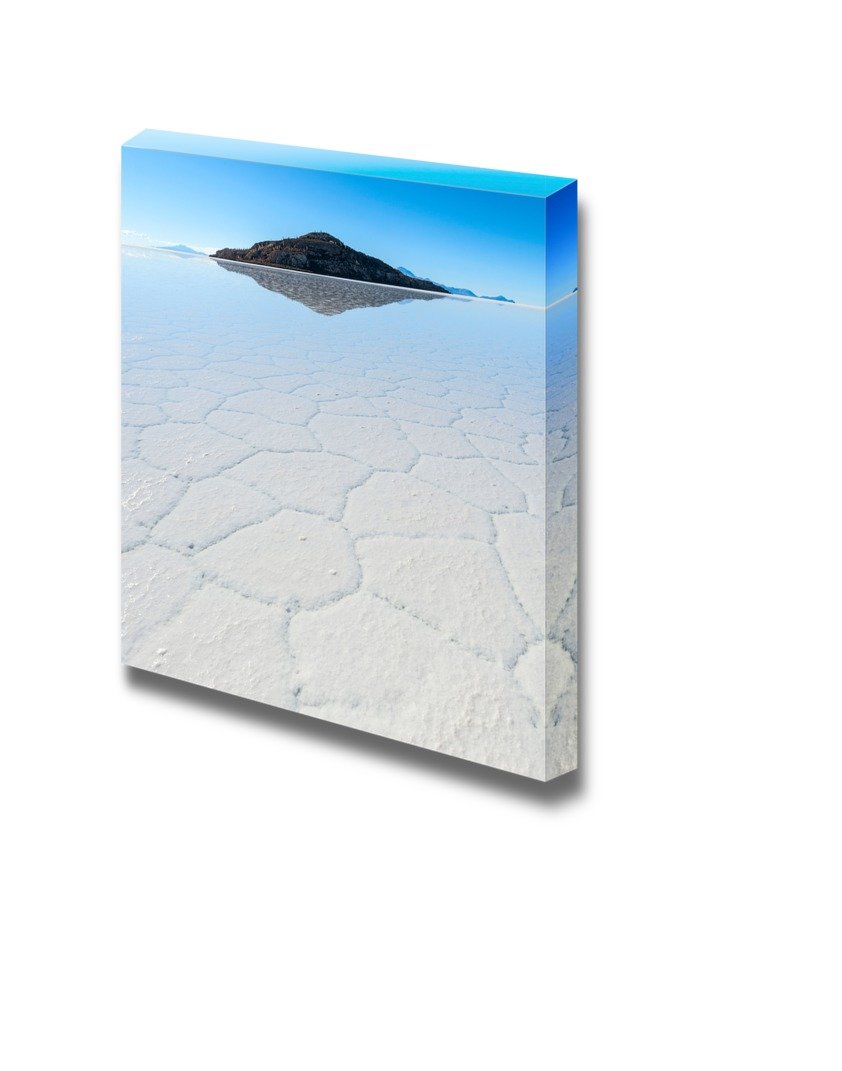 Stunning Salt Lake Bolivia Canvas Print - Modern Wall Art Decor for Living Room, Bedroom & Office - 12x12 Inch Ready to Hang Gallery Wrapped Giclee Painting - Perfect for Home, Office & Gifts