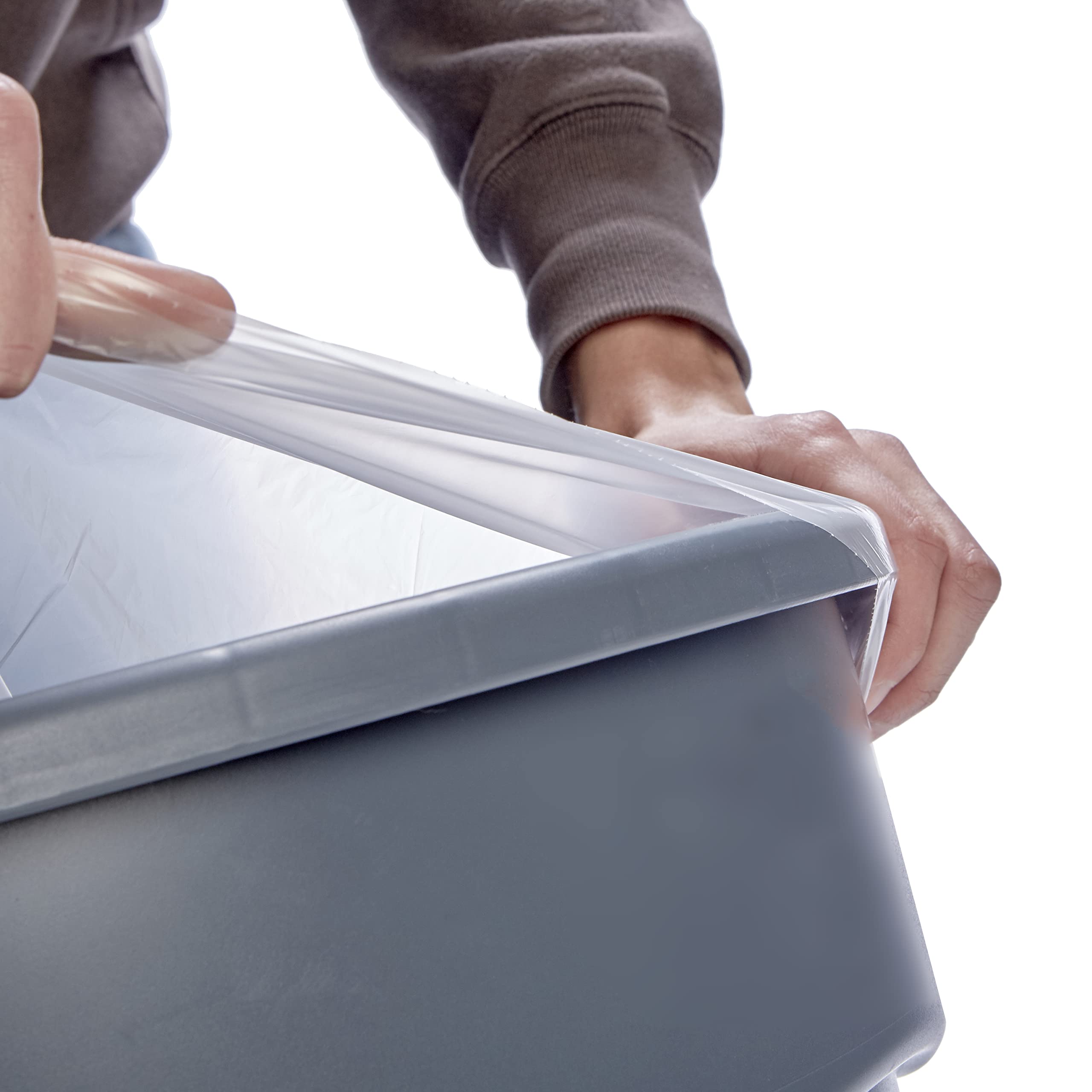Premium Commercial Trash Can Liners - Leak-Proof Heavy Duty Garbage Bags for Office, Restaurant & Home Use (23 Gallon, 27x45 Inches, 0.75 Mil Thick, Clear, 250 Count Bulk Pack) - Made in USA - Ideal for Large Trash Cans, Commercial Kitchens & High-Traffic Areas
