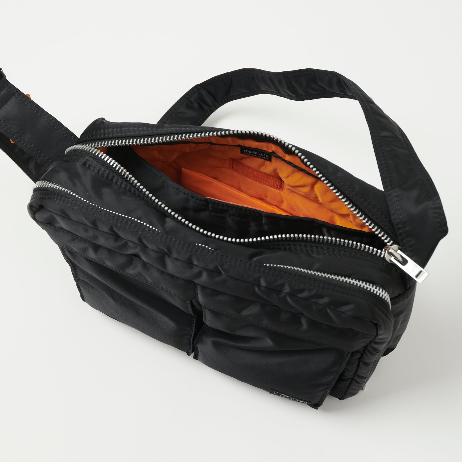 Porter Yoshida & Co. Large Tanker Shoulder Bag - Durable Nylon Crossbody Bag for Men & Women - Perfect for Travel, Work & Daily Commute - Black