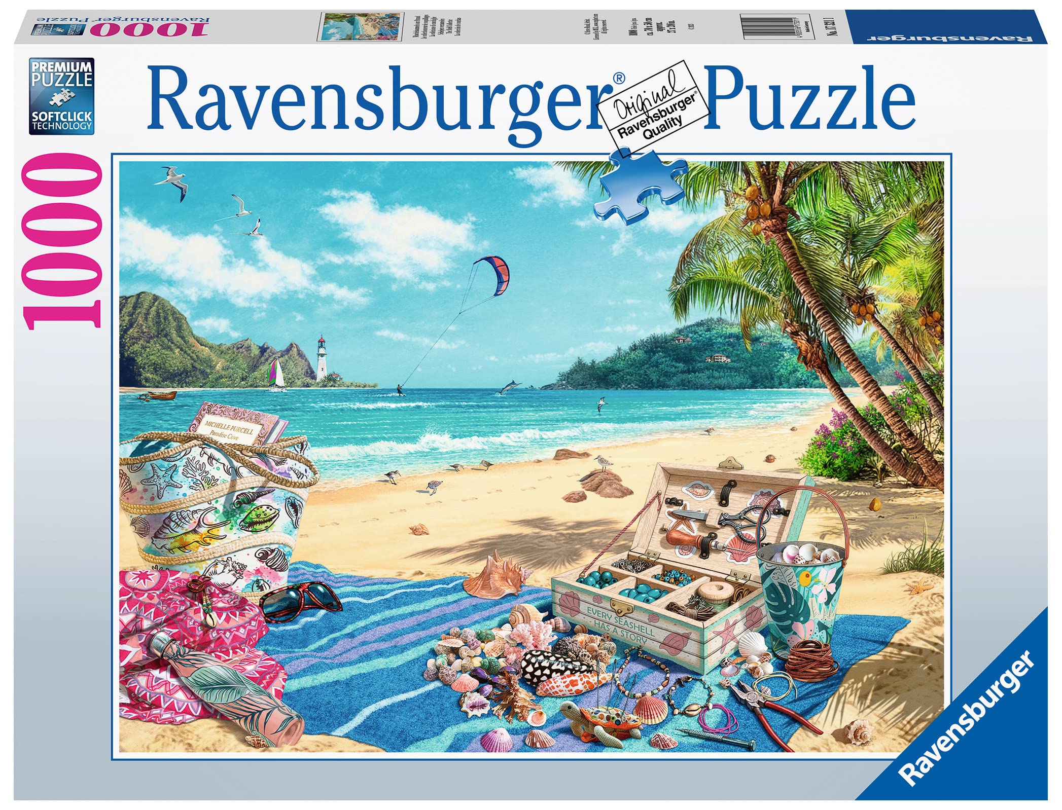 Ravensburger 1000 Piece Seashell Collection Puzzle for Adults - Premium Jigsaw Puzzle with Glue for Framing, Challenging 70cm x 50cm Art Puzzle - Perfect Gift for Puzzle Lovers & Home Decor