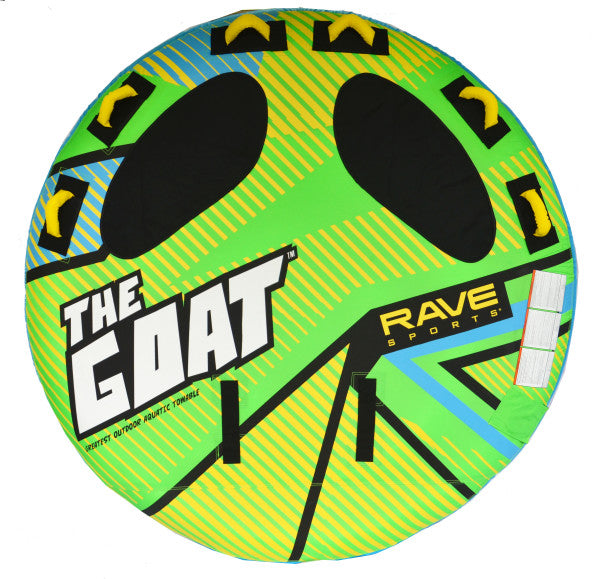 Rave Sports The GOAT Towable Tube - 3 Rider Inflatable Water Tube for Boating & Lake Fun - Perfect for Family, Friends & Summer Adventures