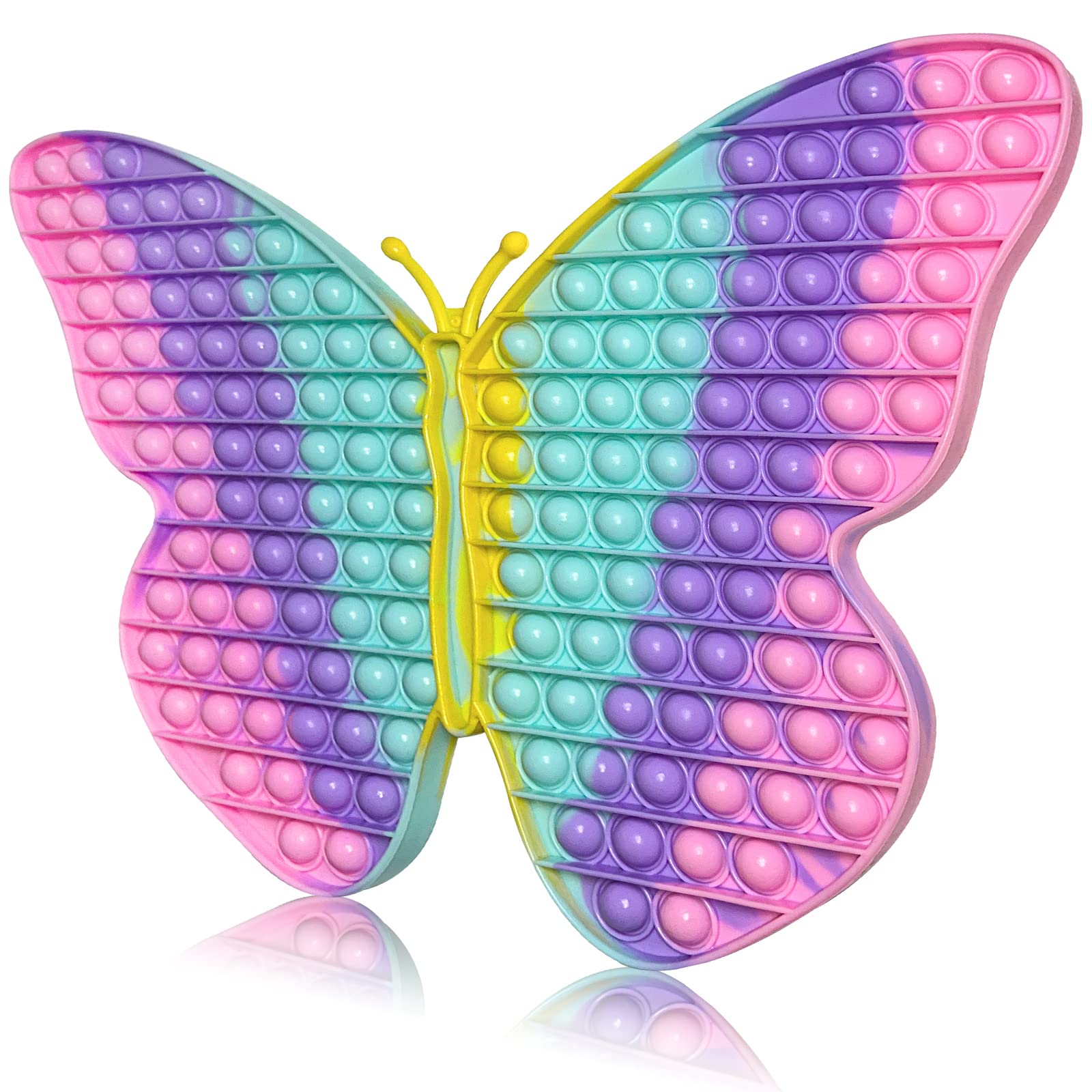 **Extra Large 15.75 Inch Butterfly Pop Fidget Toy - 162 Bubbles Stress Reliever for Kids, Teens & Adults - Giant Sensory Toy for Anxiety Relief & Focus - Perfect Gift for Christmas, Birthdays & Party Favors**    *(Use for stress relief, classroom focus, travel entertainment, or sensory therapy!)*