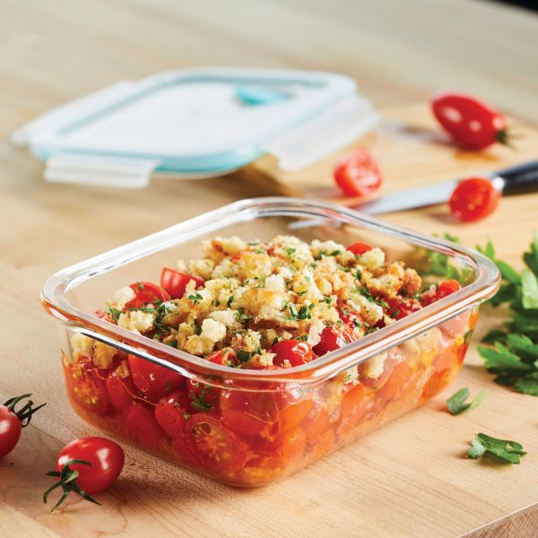 Airtight Leakproof Borosilicate Glass Food Storage Containers with Vent Lids - BPA Free Rectangle Kitchen Organizers for Meal Prep, Leftovers & Pantry Storage