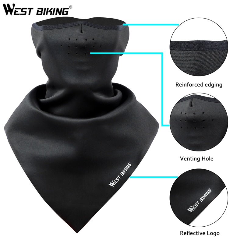Breathable Winter Thermal Bike Mask - Windproof Fleece Face Cover for Cycling, Skiing & Outdoor Sports - Warm Hooded Neck Scarf for Cold Weather Riding