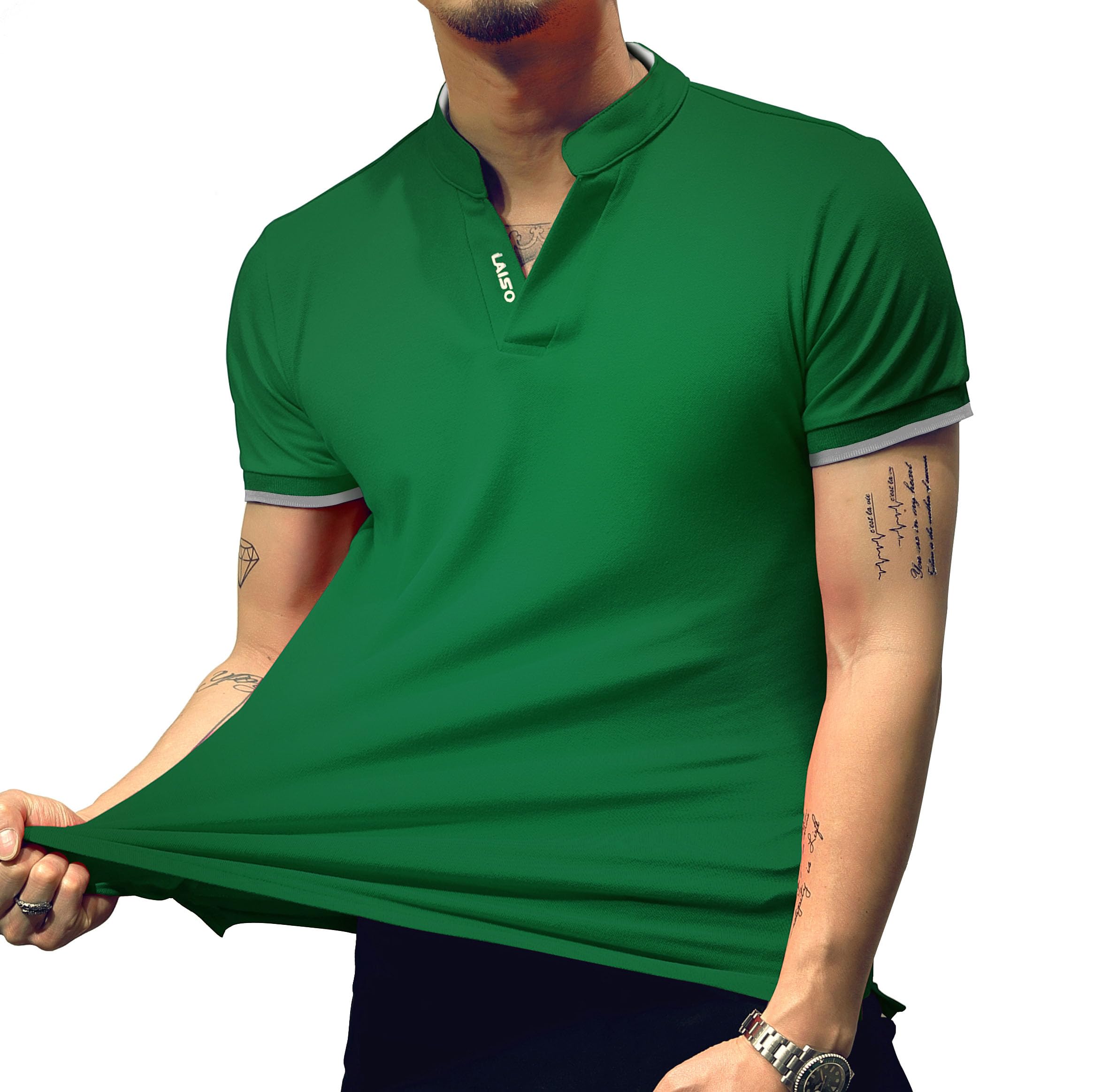 LOGEEYAR Men's Slim Fit Cotton Polo Shirts - Short & Long Sleeve Henley T-Shirts for Casual Wear | Perfect for Office, Golf & Summer Outings