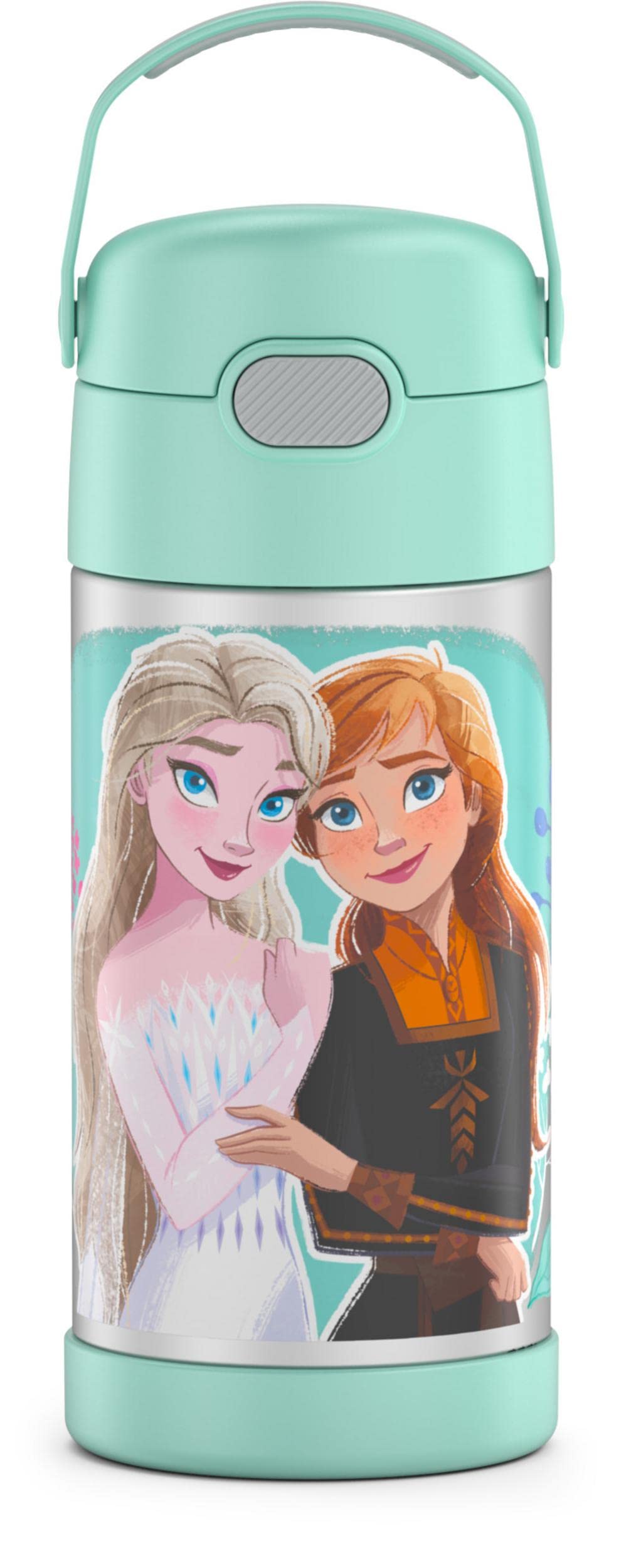 Thermos Funtainer 12oz Stainless Steel Vacuum Insulated Kids Water Bottle with Straw - Encanto & Frozen 2 Designs Bundle | Leakproof for School, Travel & Outdoor Activities
