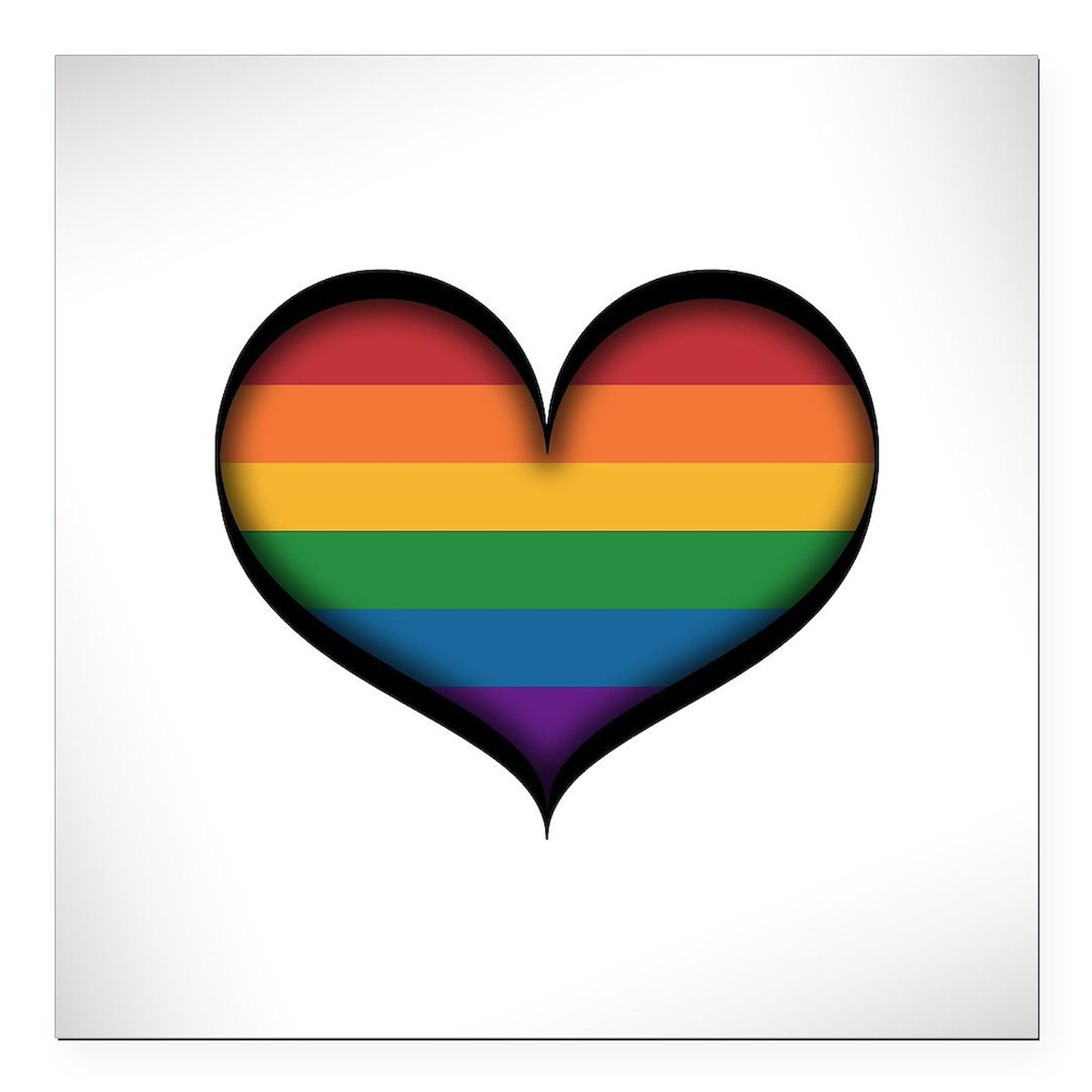 LGBT Rainbow Heart Square Car Magnet 3