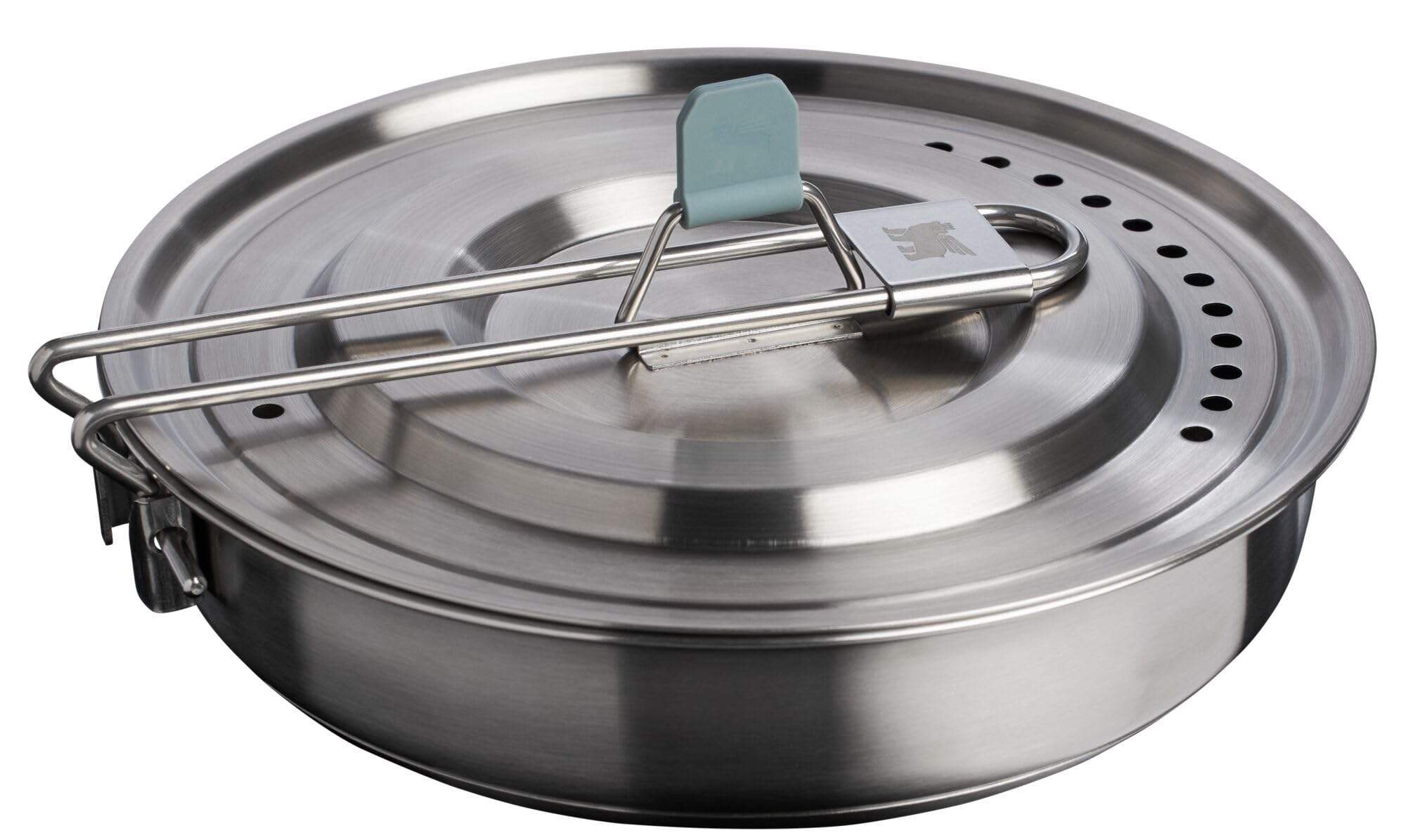 Stanley Wildfare Core 12-Piece Stainless Steel Camping Cookware Set with 1 Quart Fry Pan, Plates, Utensils & Spatula | Fold & Lock Handle | BPA-Free | Perfect for Outdoor Camping, Picnics & RV Trips