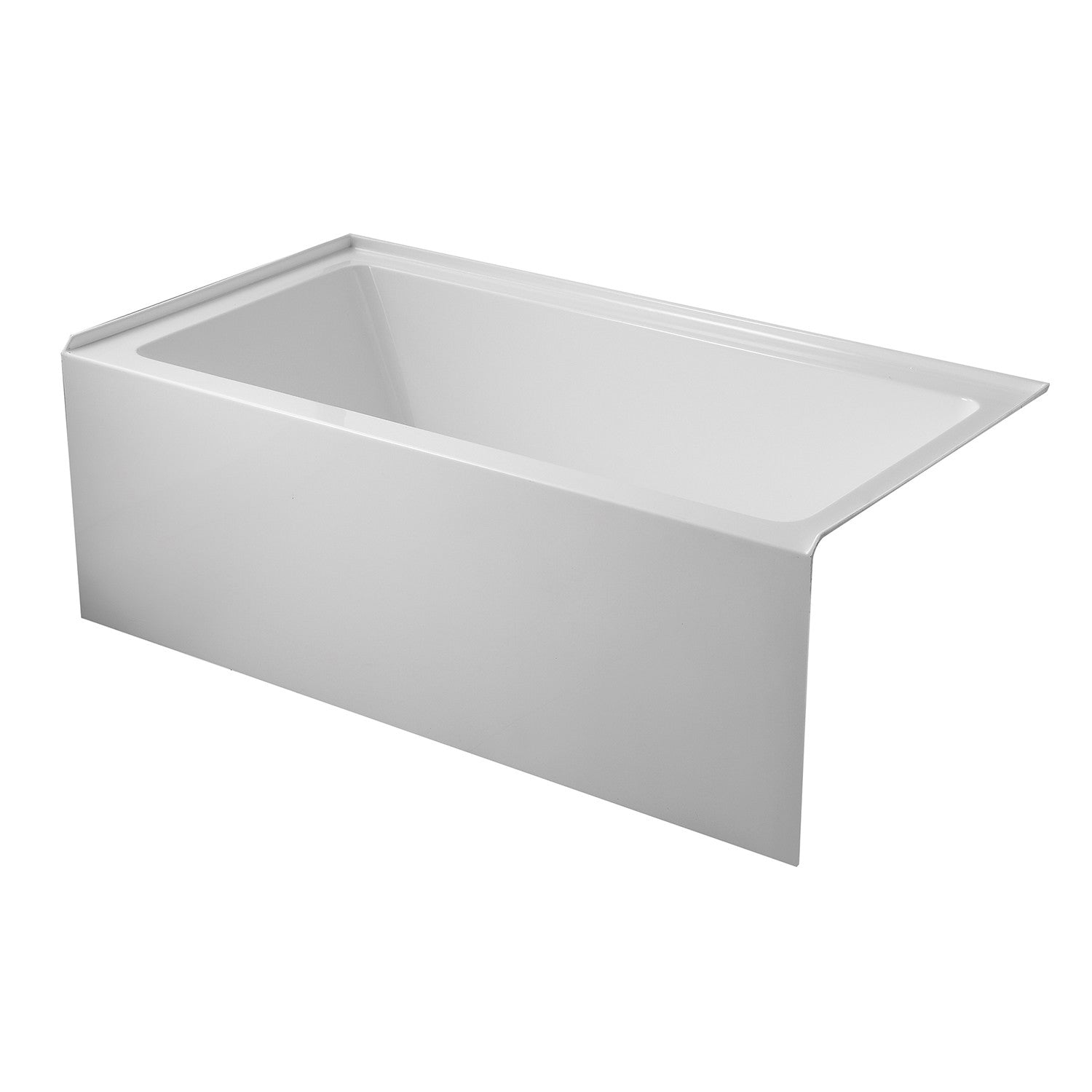 Aqua Eden VTAP6032R22C 60 Inch Acrylic Rectangular 3 Wall Alcove Bathtub with Anti-Slip Surface, Right Hand Drain, Glossy White - Perfect for Modern Bathroom Renovation and Spa-Like Relaxation at Home