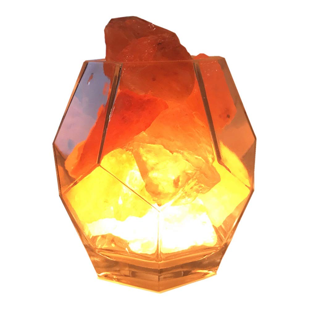 Himalayan Salt Lamp Night Light - Natural Crystal Mood Lamp for Bedroom, Bedside & Table - Yellow Salt Rock Light by ZHAOYONGLI - Perfect for Relaxation, Meditation & Home Decor