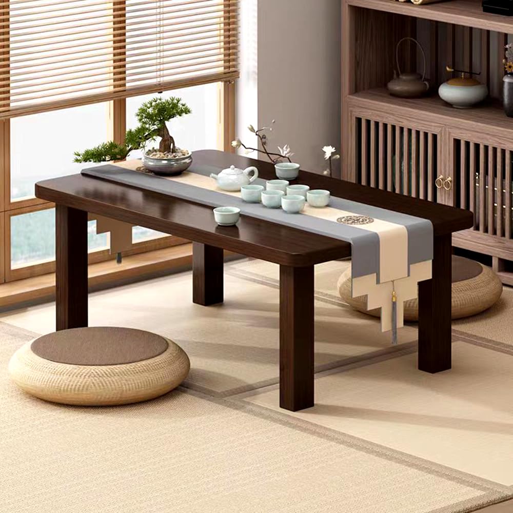 Japanese Folding Floor Table - Low Bamboo Coffee Table for Sitting, Dining & Tea Ceremony | Tatami Style Foldable Table for Living Room, Bedroom & Small Spaces (39.4 x 19.7 x 11.8 Inches) | Perfect for Meditation, Yoga & Asian-Inspired Home Decor