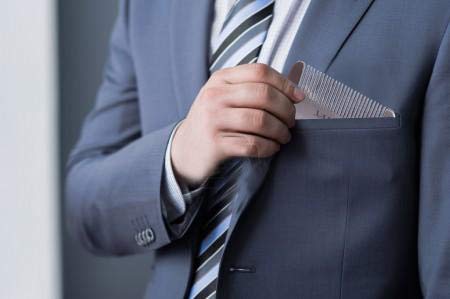 Stainless Steel Beard Comb for Men - Anti Static Pocket Comb for Mustache & Hair, Travel & EDC Wallet Comb (Perfect for Grooming On-The-Go & Daily Use)