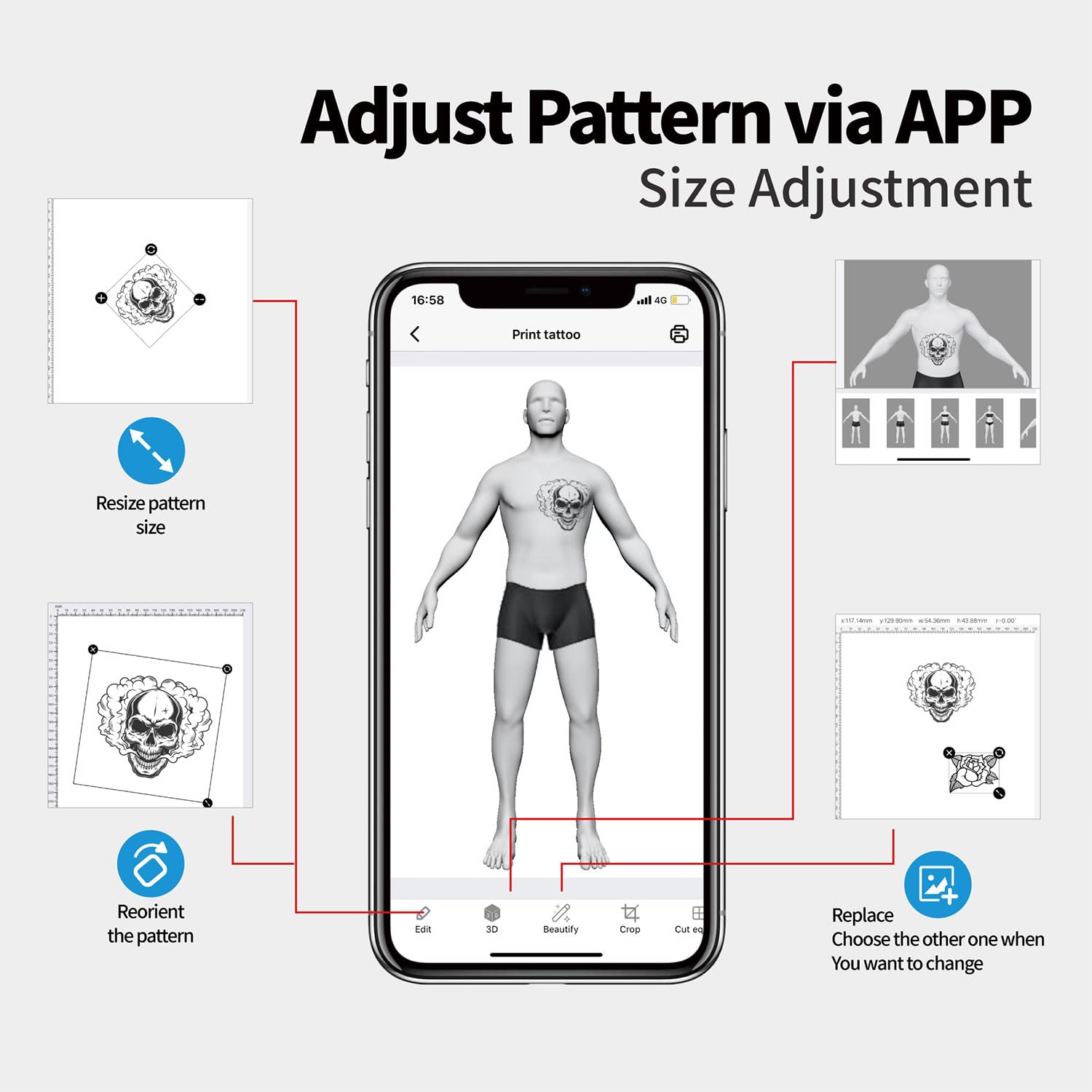 3D Bluetooth Tattoo Stencil Printer - Wireless Thermal Transfer Printer for Tattoo Artists | Compatible with Android, iOS, iPhone & PC | Perfect for Tattoo Shops, Home Studios & Professional Tattooing