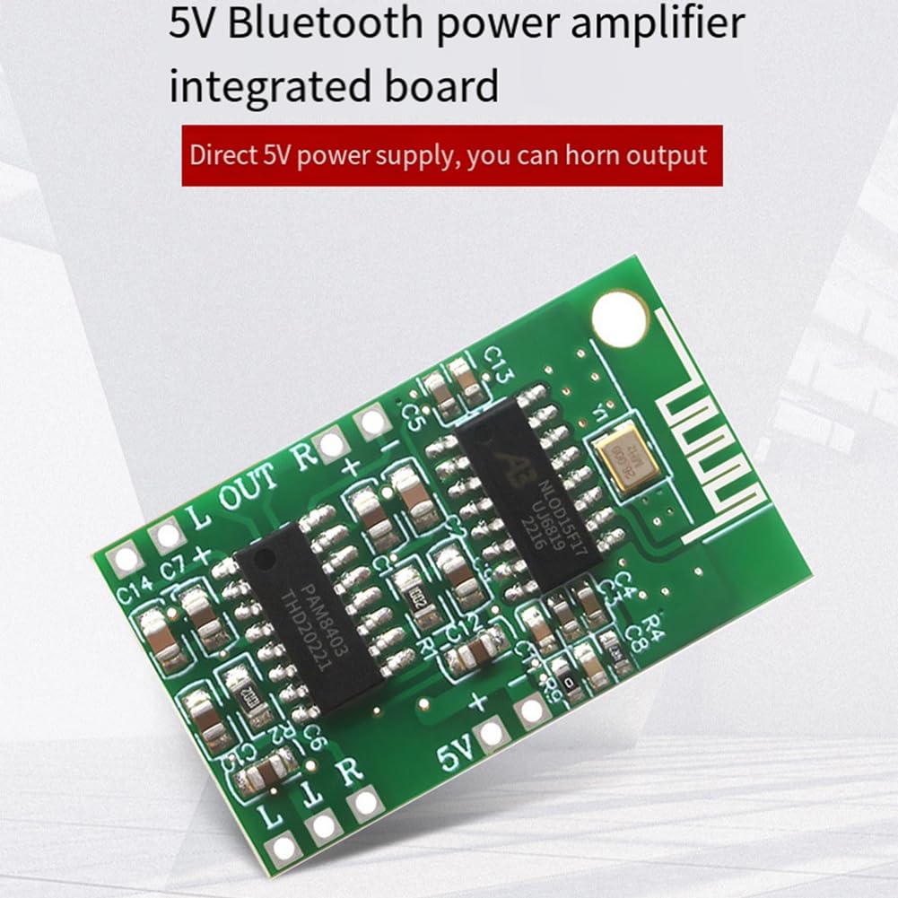 MILUZD CA-8469 5V Bluetooth Amplifier Board with PAM8403+CA-6928 Bluetooth 5.0 Audio Module - Easy Installation for DIY Speakers, Home Theater & Car Audio Systems