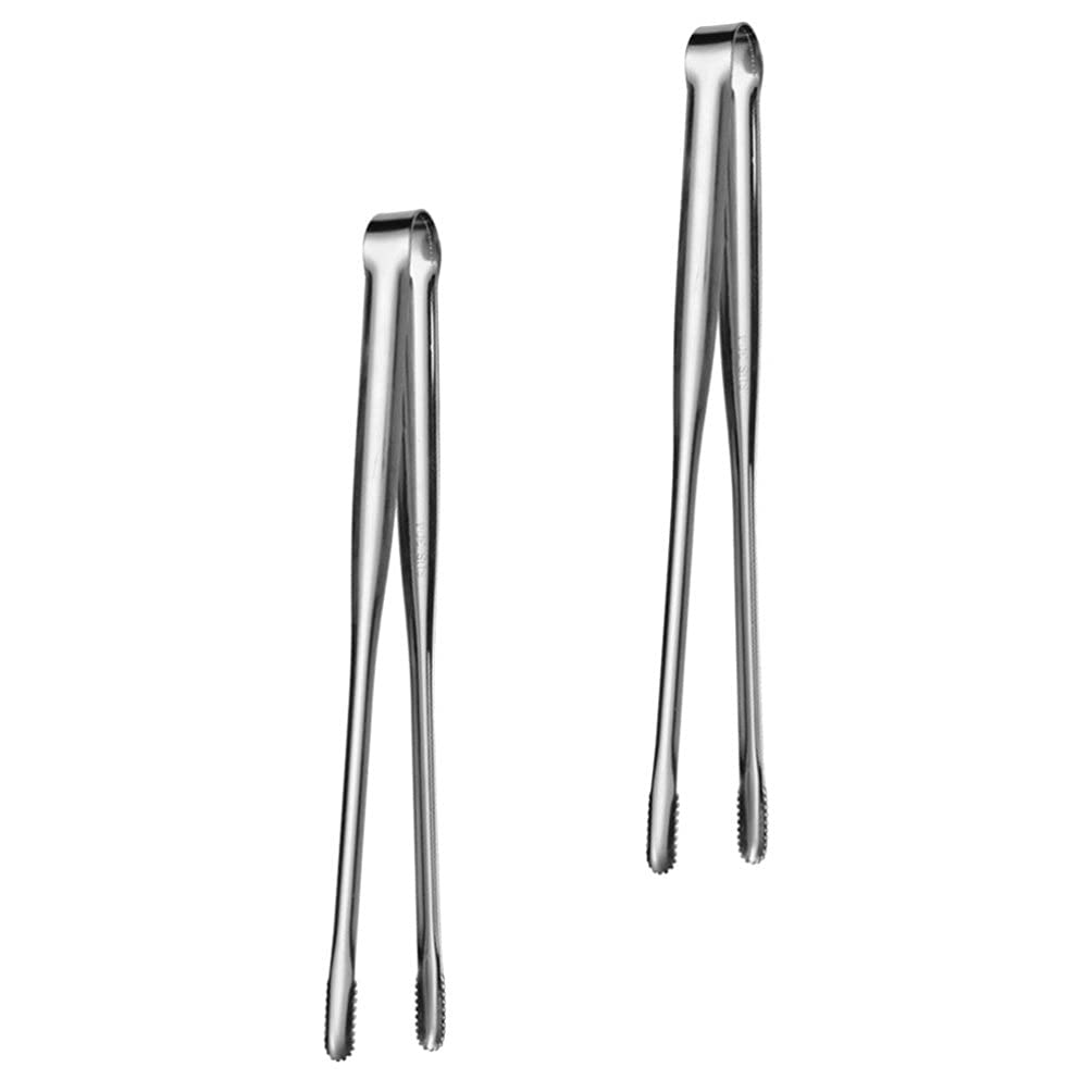 Premium Stainless Steel BBQ Grill Tongs 12 Inch - 2 Pack Heavy Duty Cooking Tongs for Korean & Japanese BBQ, Grilling, Camping, Buffet, Salad Serving - Perfect for Outdoor Cooking & Kitchen Use