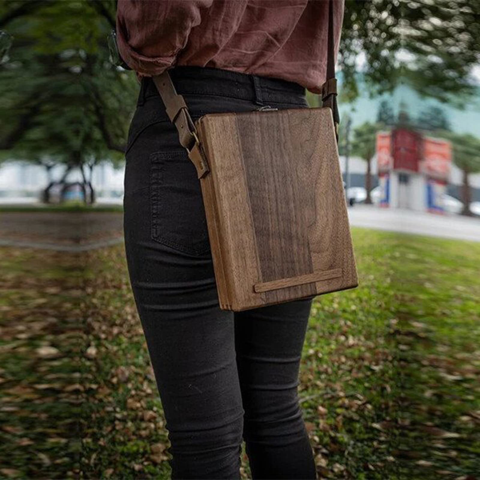 Vintage Wooden Artist Sketch Box - Multi-Function Painting Tool Storage & Portable Crossbody Messenger Bag - Perfect for Writers, Painters & Outdoor Sketching - Ideal Gift for Art Lovers & Creative Professionals