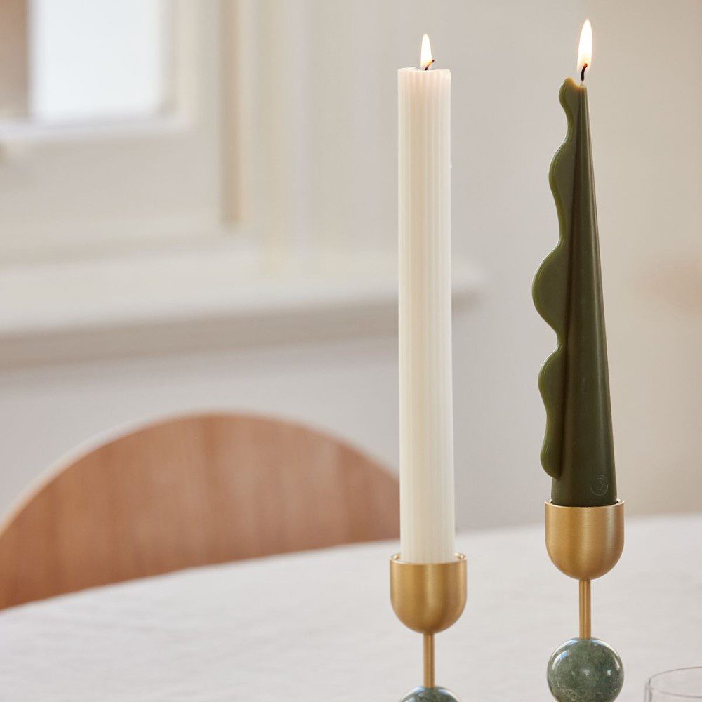 BLACK BLAZE Premium Column Pillar Candles Set of 2 - Cream White Scented Candles for Home Decor, Wedding Centerpieces & Relaxing Aromatherapy